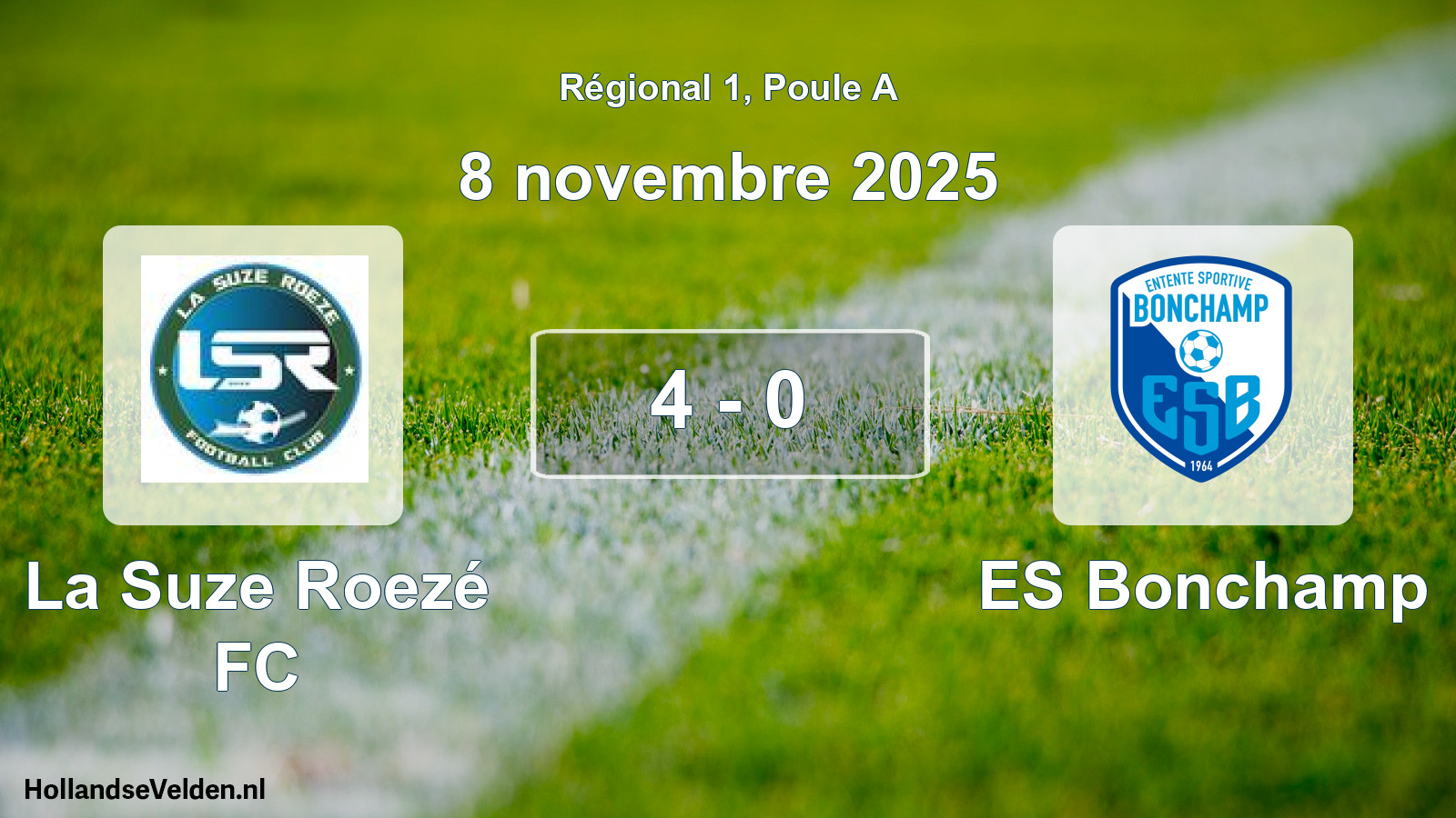 Gespeelde wedstrijd: La Suze Roezé FC - ES Bonchamp 4 - 0 (8 november 2025)