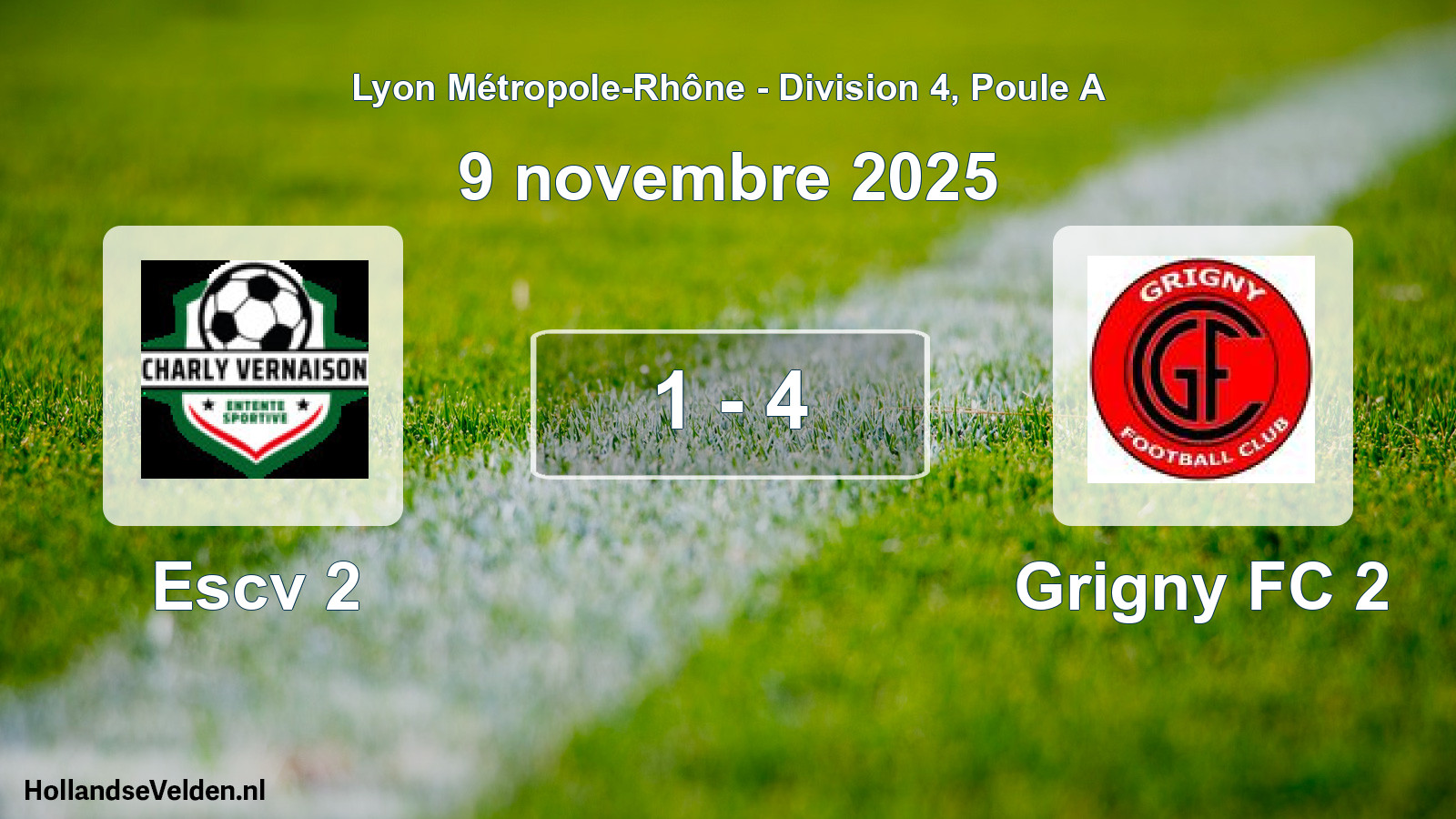 Gespeelde wedstrijd: Escv 2 - Grigny FC 2 1 - 4 (9 november 2025)