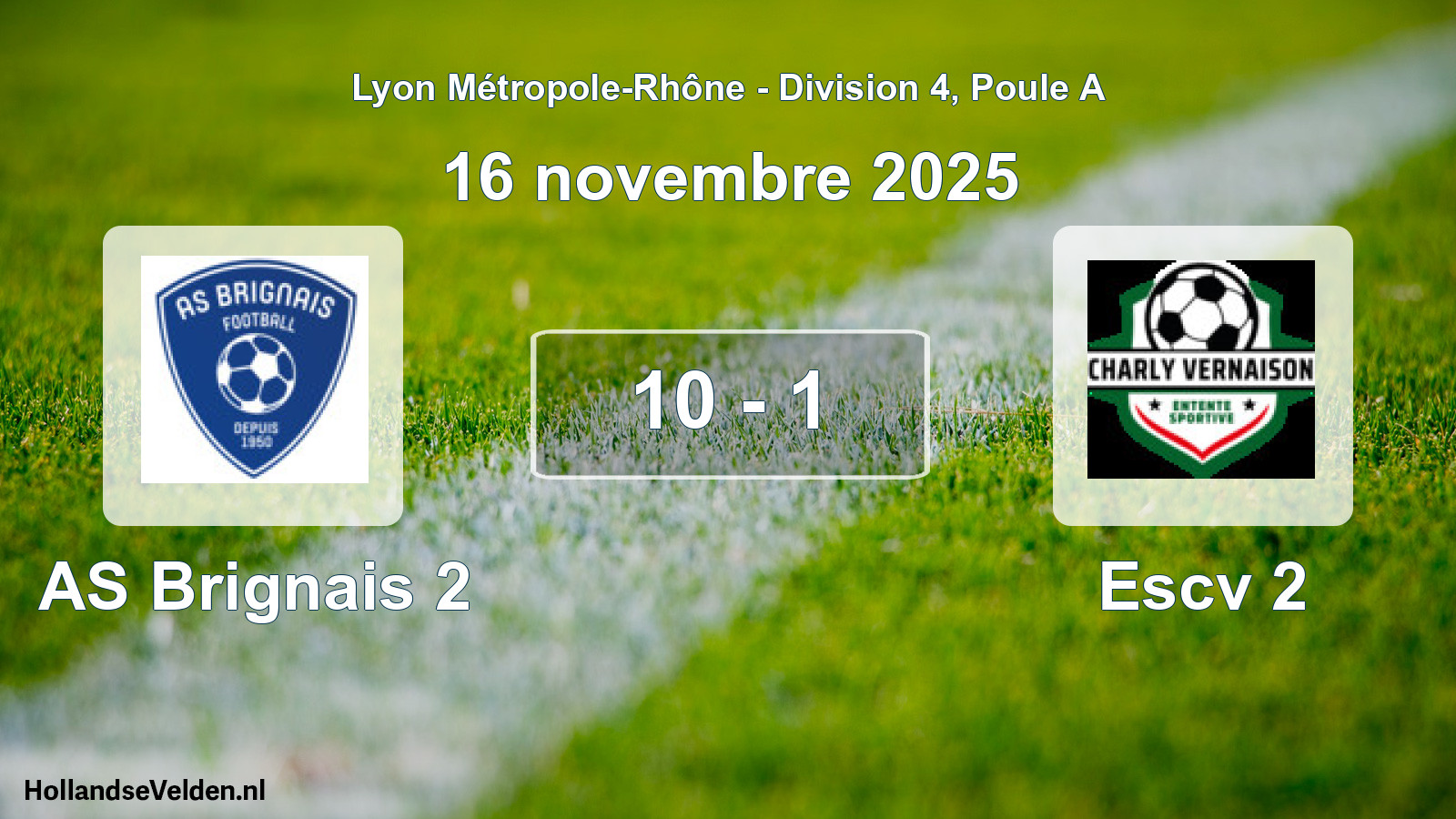 Gespeelde wedstrijd: AS Brignais 2 - Escv 2 10 - 1 (16 november 2025)