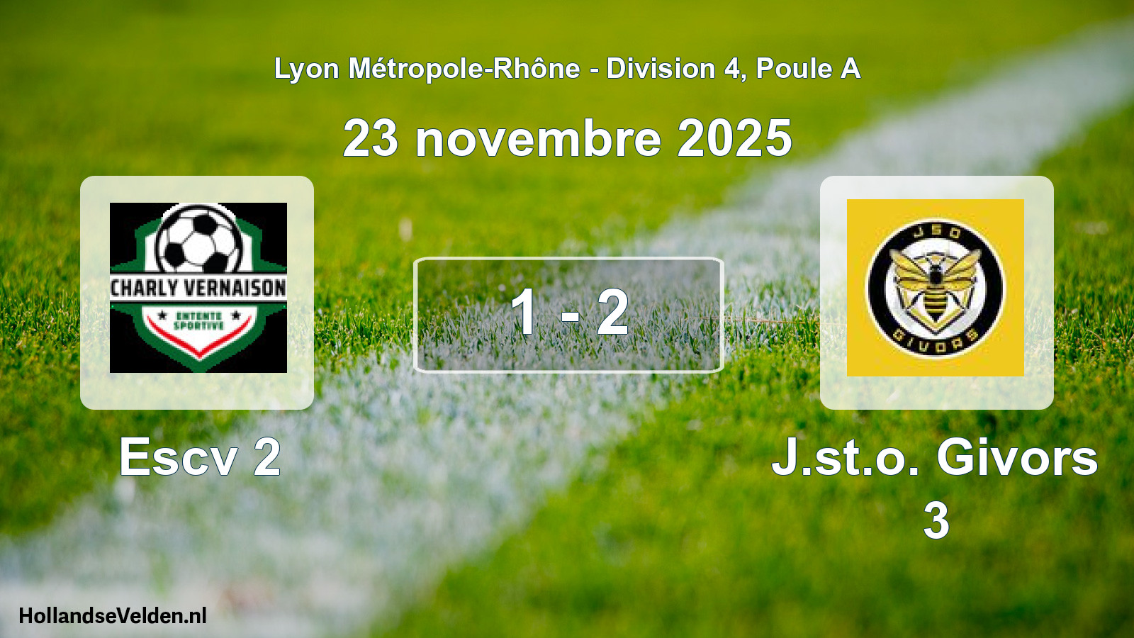 Gespeelde wedstrijd: Escv 2 - J.st.o. Givors 3 1 - 2 (23 november 2025)