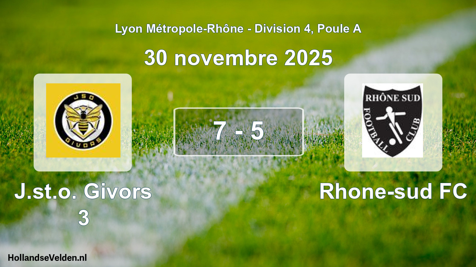 Gespeelde wedstrijd: J.st.o. Givors 3 - Rhone-sud FC 7 - 5 (30 november 2025)