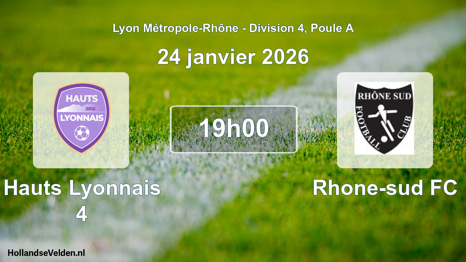 Geplande wedstrijd: Hauts Lyonnais 4 - Rhone-sud FC (24 januari 2026)