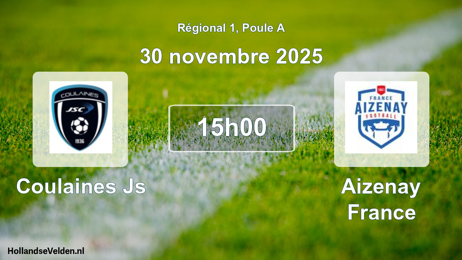 Geplande wedstrijd: Coulaines Js - Aizenay France (30 novembre 2025)