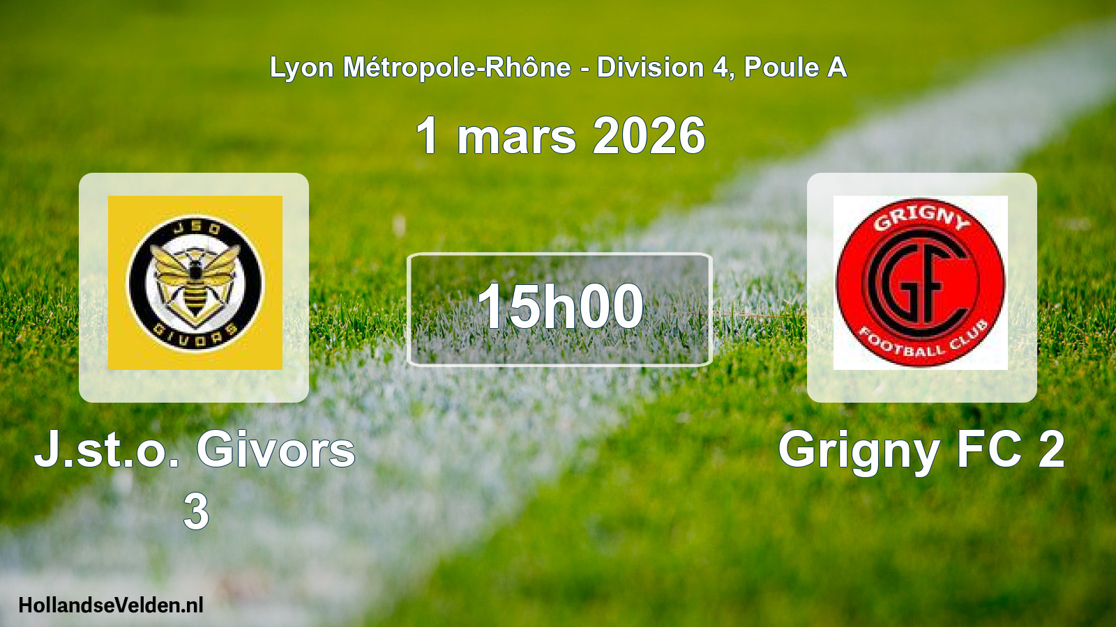 Geplande wedstrijd: J.st.o. Givors 3 - Grigny FC 2 (1 maart 2026)