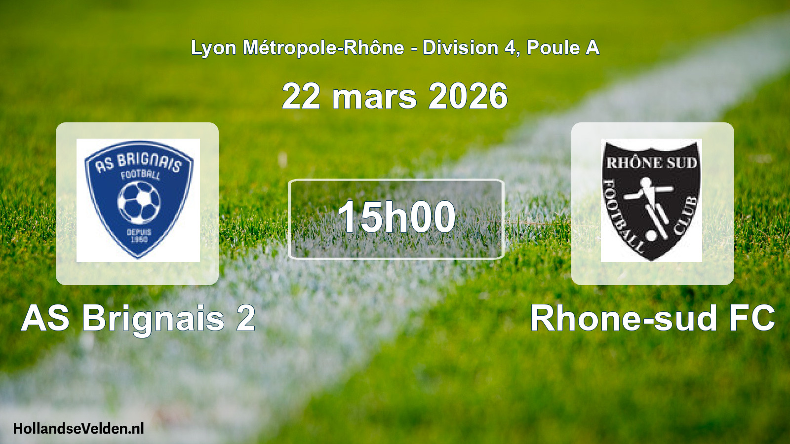 Geplande wedstrijd: AS Brignais 2 - Rhone-sud FC (22 maart 2026)