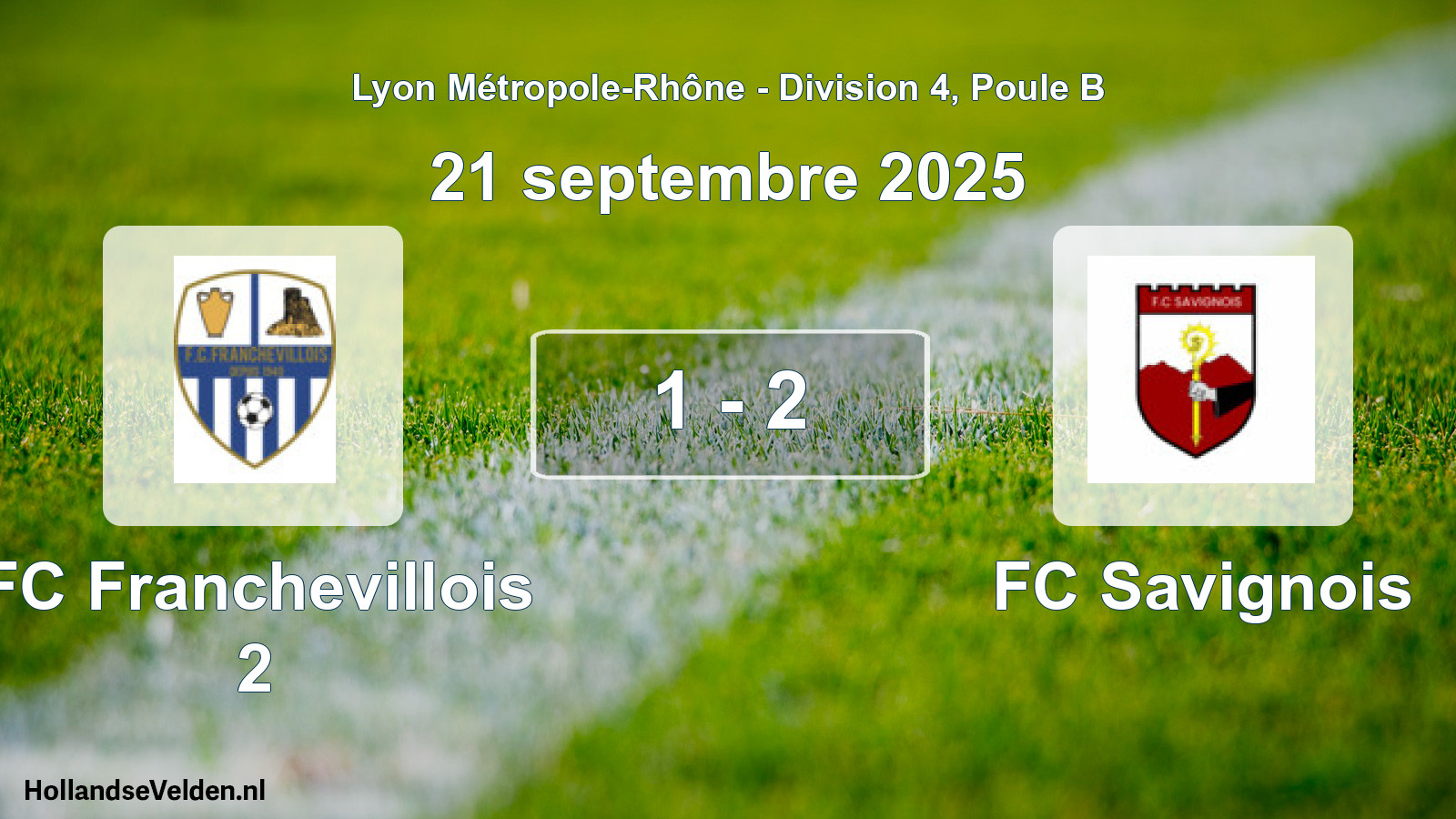Match joué: FC Franchevillois 2 - FC Savignois 1 - 2 (21 septembre 2025)