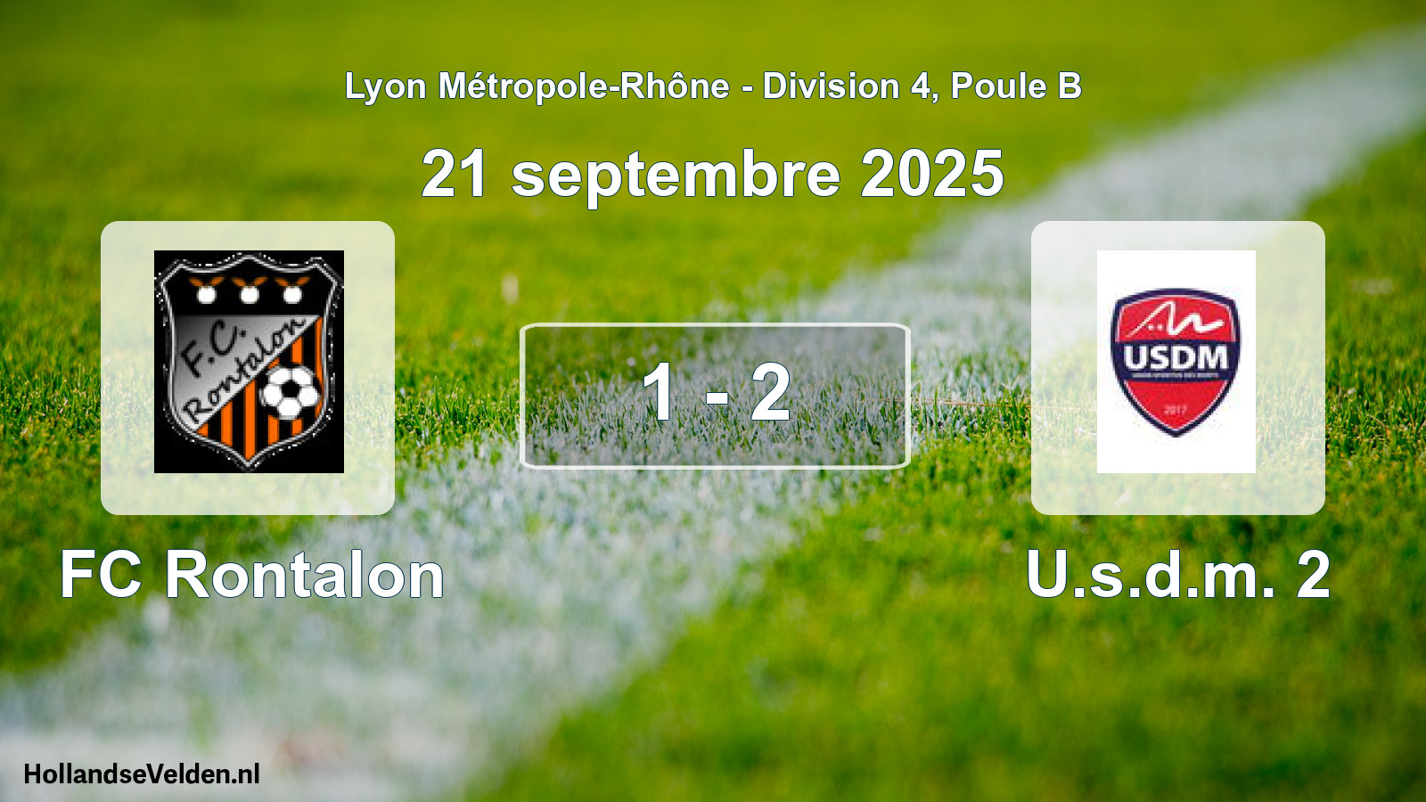 Gespeelde wedstrijd: FC Rontalon - U.s.d.m. 2 1 - 2 (21 september 2025)