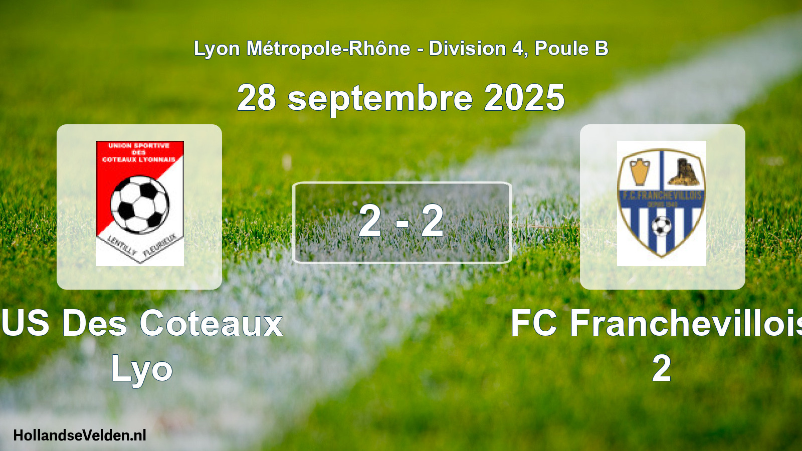 Match joué: US Des Coteaux Lyo - FC Franchevillois 2 2 - 2 (28 septembre 2025)