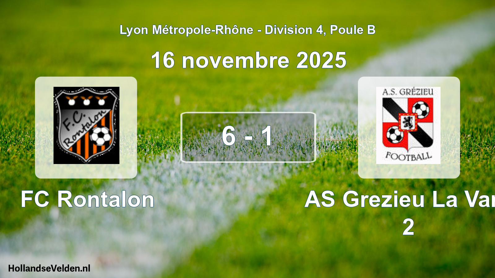 Gespeelde wedstrijd: FC Rontalon - AS Grezieu La Vare 2 6 - 1 (16 november 2025)