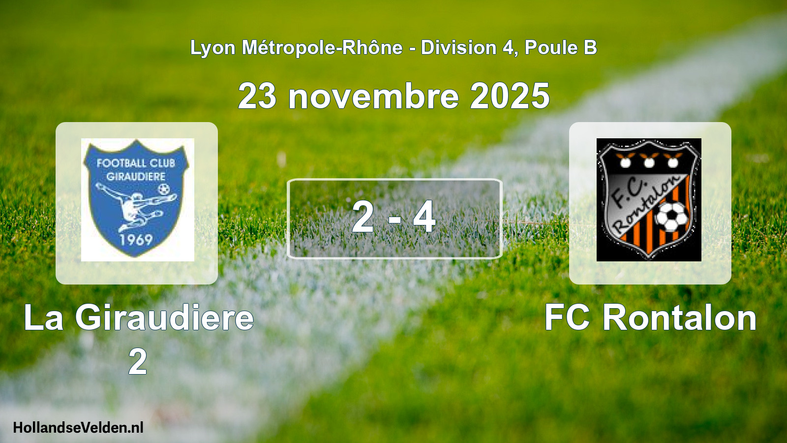 Gespeelde wedstrijd: La Giraudiere 2 - FC Rontalon 2 - 4 (23 november 2025)