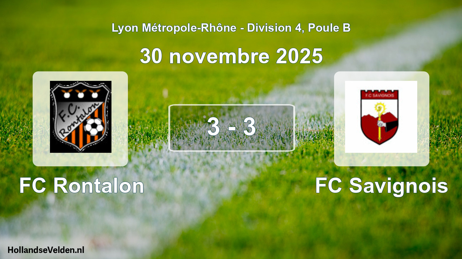 Gespeelde wedstrijd: FC Rontalon - FC Savignois 3 - 3 (30 november 2025)