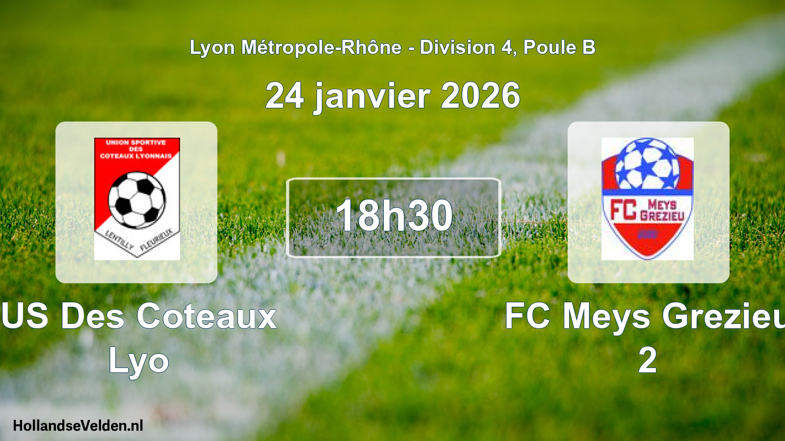Match programmé: US Des Coteaux Lyo - FC Meys Grezieu 2 (24 janvier 2026)