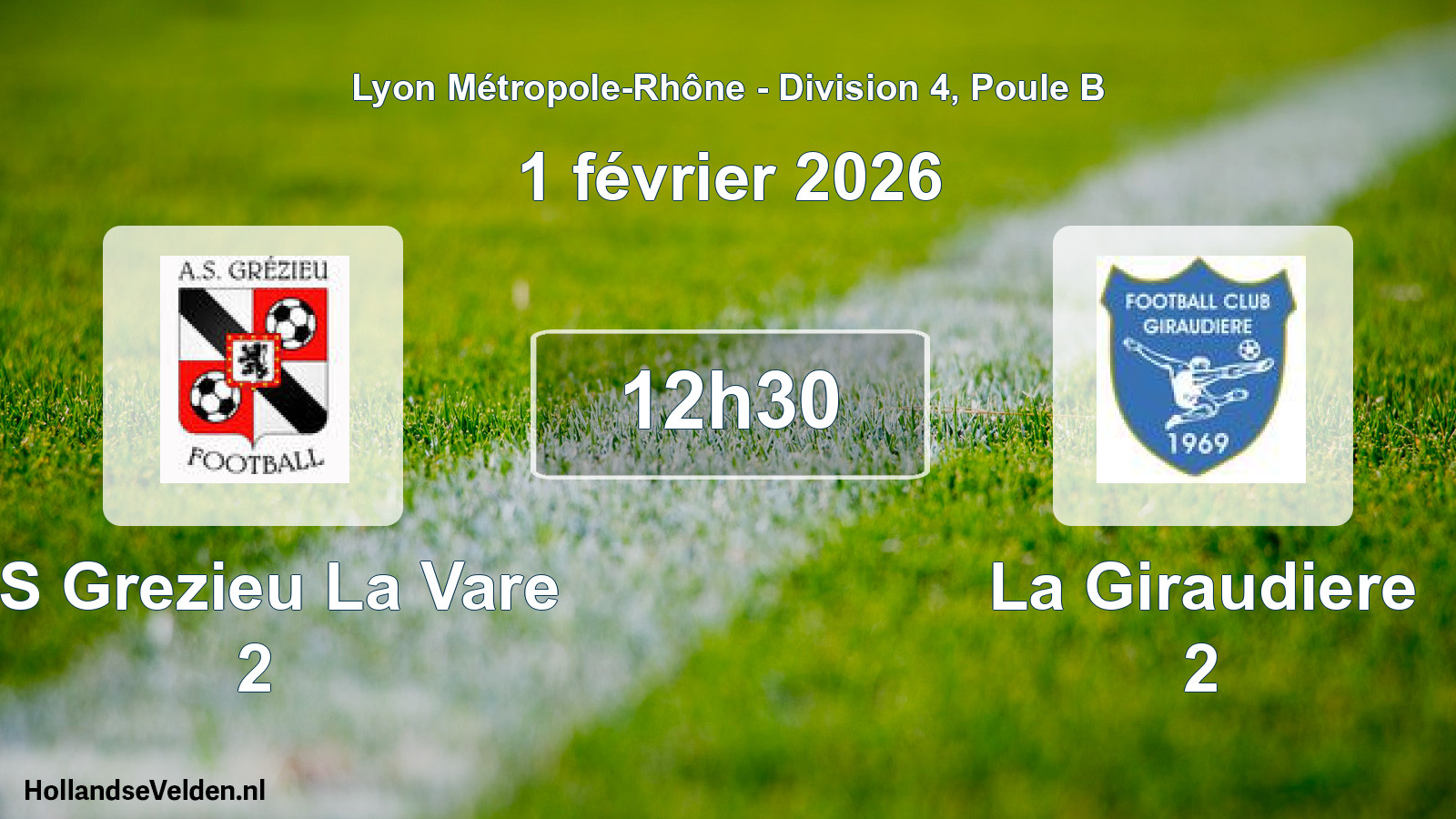 Match programmé: AS Grezieu La Vare 2 - La Giraudiere 2 (1 février 2026)