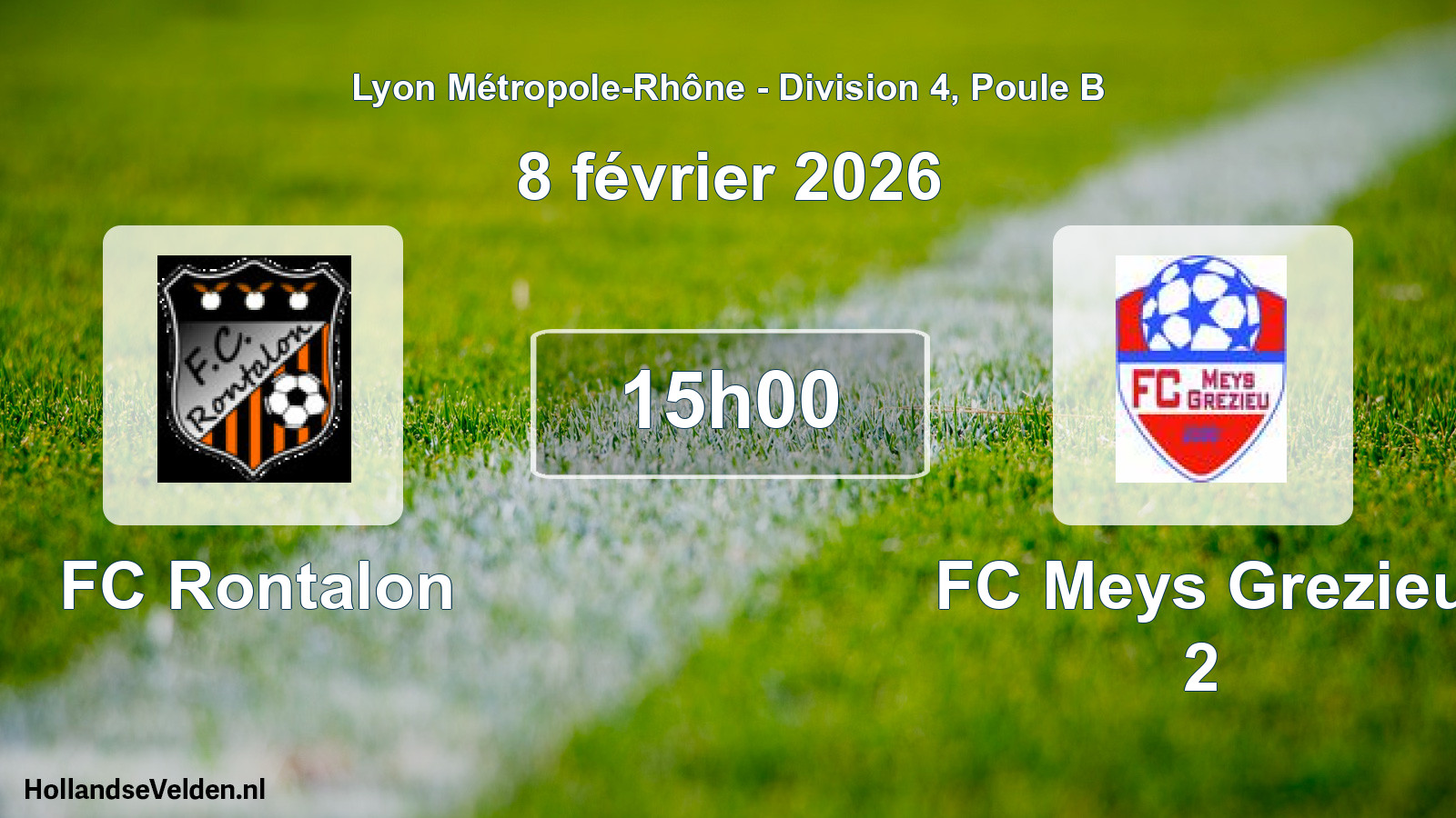 Match programmé: FC Rontalon - FC Meys Grezieu 2 (8 février 2026)