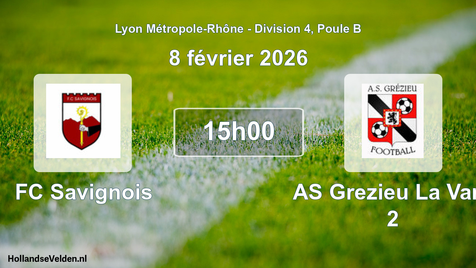 Match programmé: FC Savignois - AS Grezieu La Vare 2 (8 février 2026)