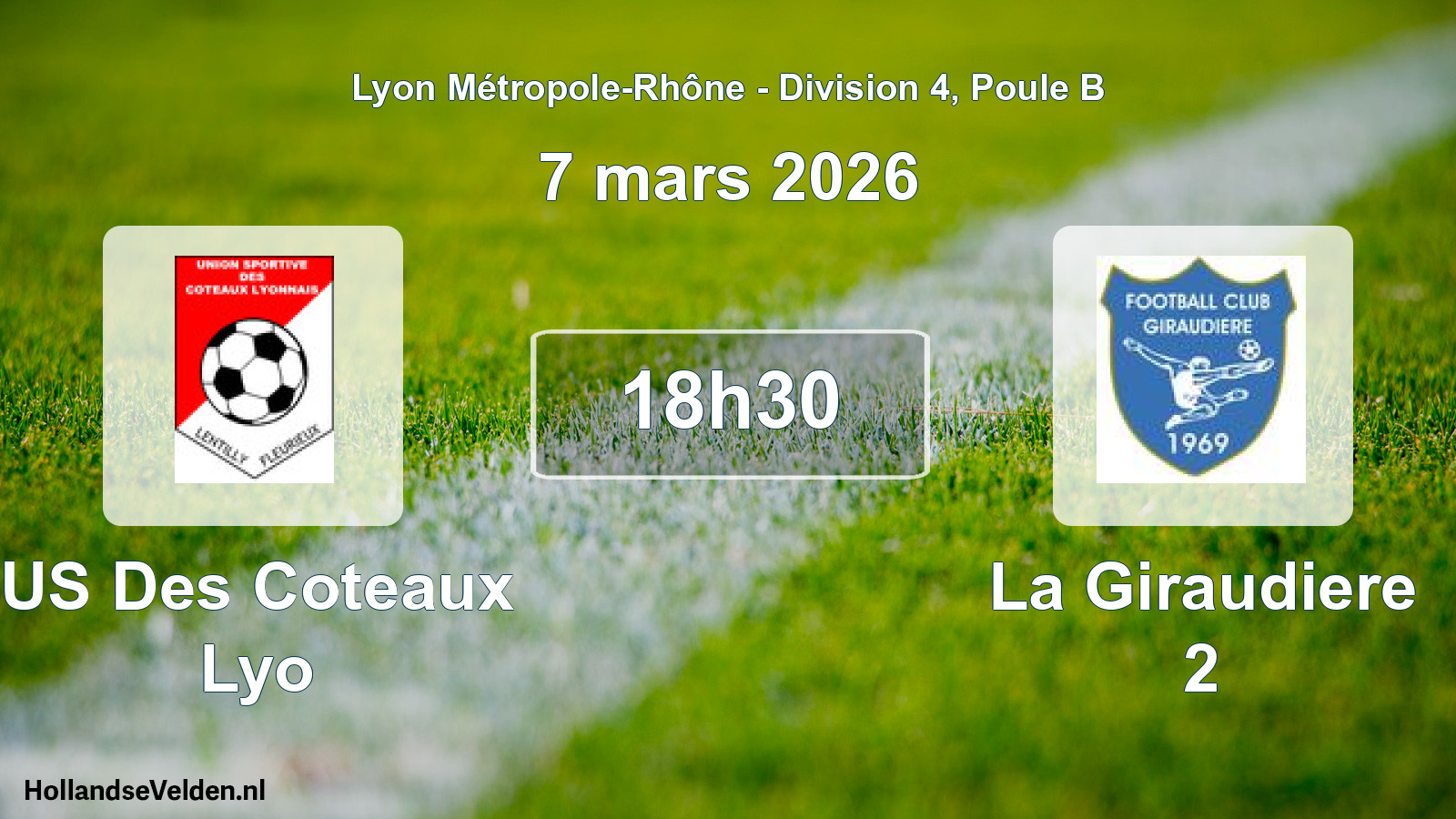 Match programmé: US Des Coteaux Lyo - La Giraudiere 2 (7 mars 2026)