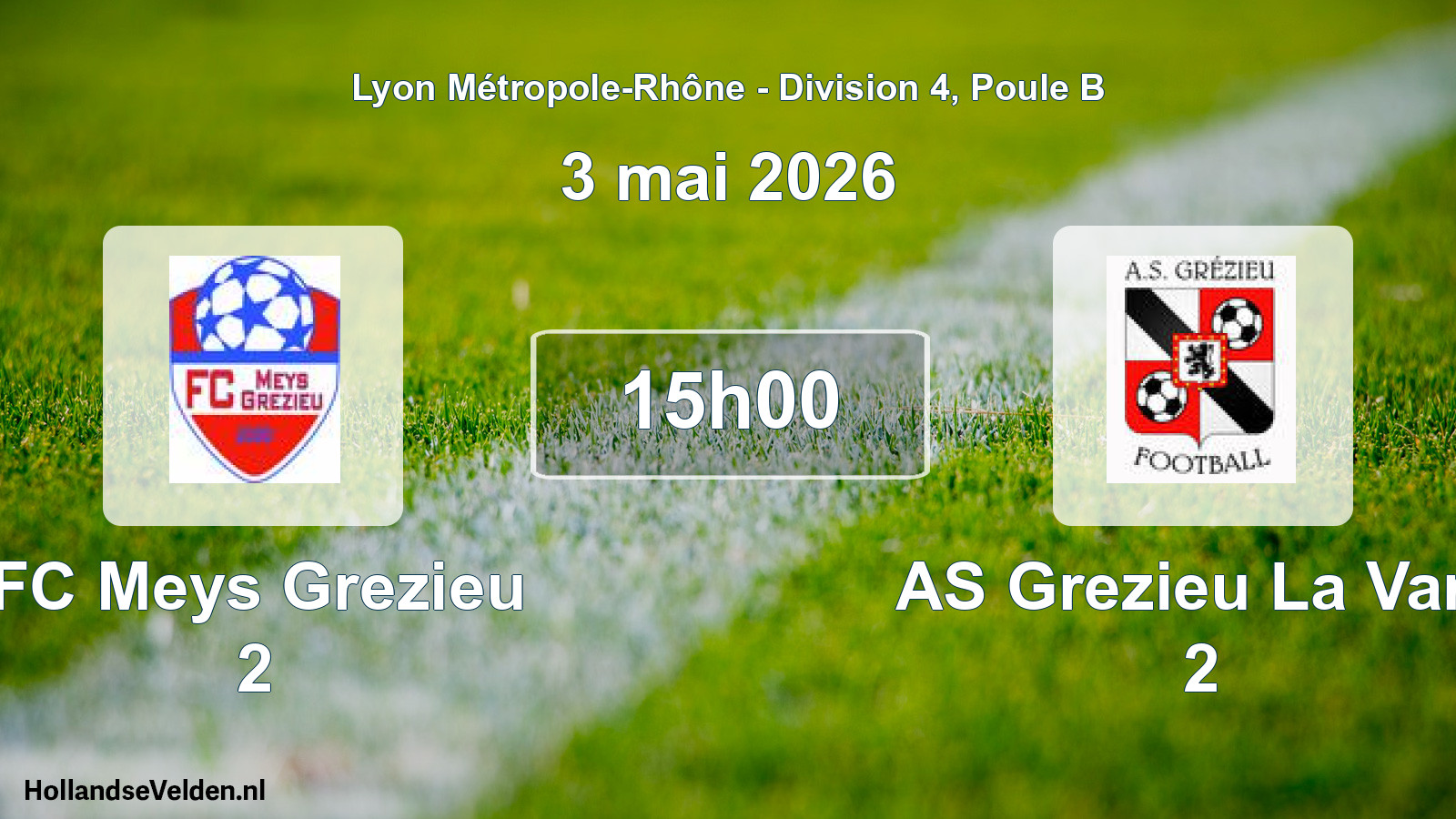 Match programmé: FC Meys Grezieu 2 - AS Grezieu La Vare 2 (3 mai 2026)