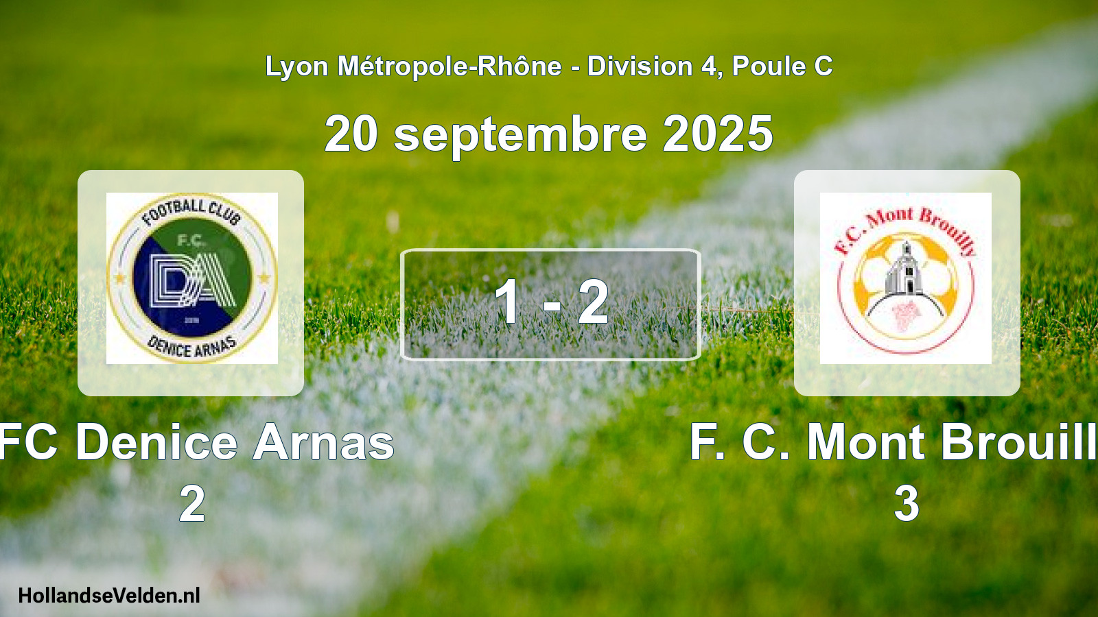 Gespeelde wedstrijd: FC Denice Arnas 2 - F. C. Mont Brouilly 3 1 - 2 (20 september 2025)