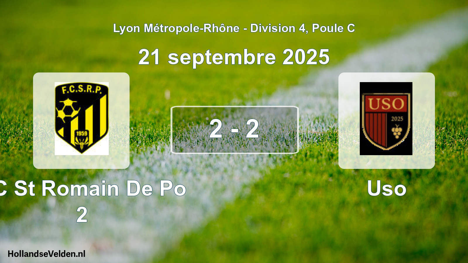 Gespeelde wedstrijd: FC St Romain De Po 2 - Uso 2 - 2 (21 september 2025)