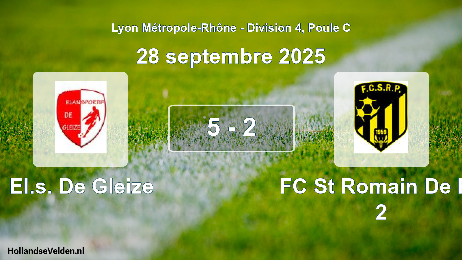 Match joué: El.s. De Gleize - FC St Romain De Po 2 5 - 2 (28 septembre 2025)