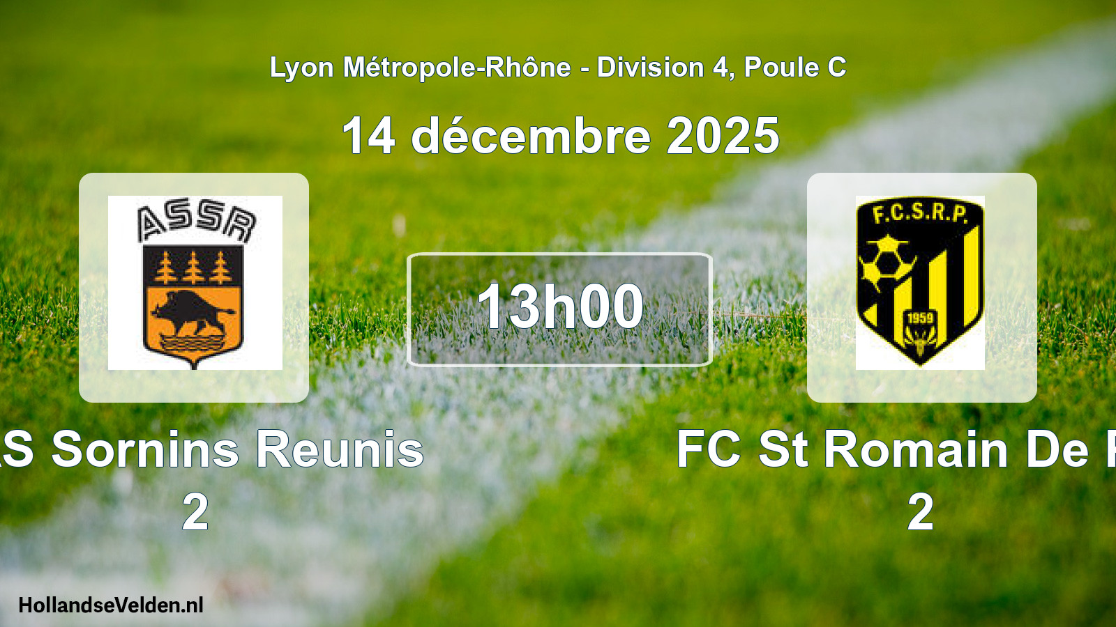 Geplande wedstrijd: AS Sornins Reunis 2 - FC St Romain De Po 2 (14 december 2025)
