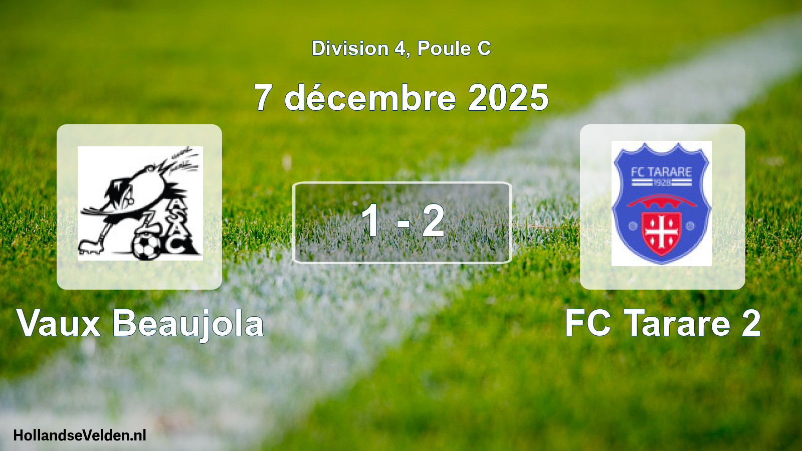 Match joué: Vaux Beaujola - FC Tarare 2 1 - 2 (7 décembre 2025)