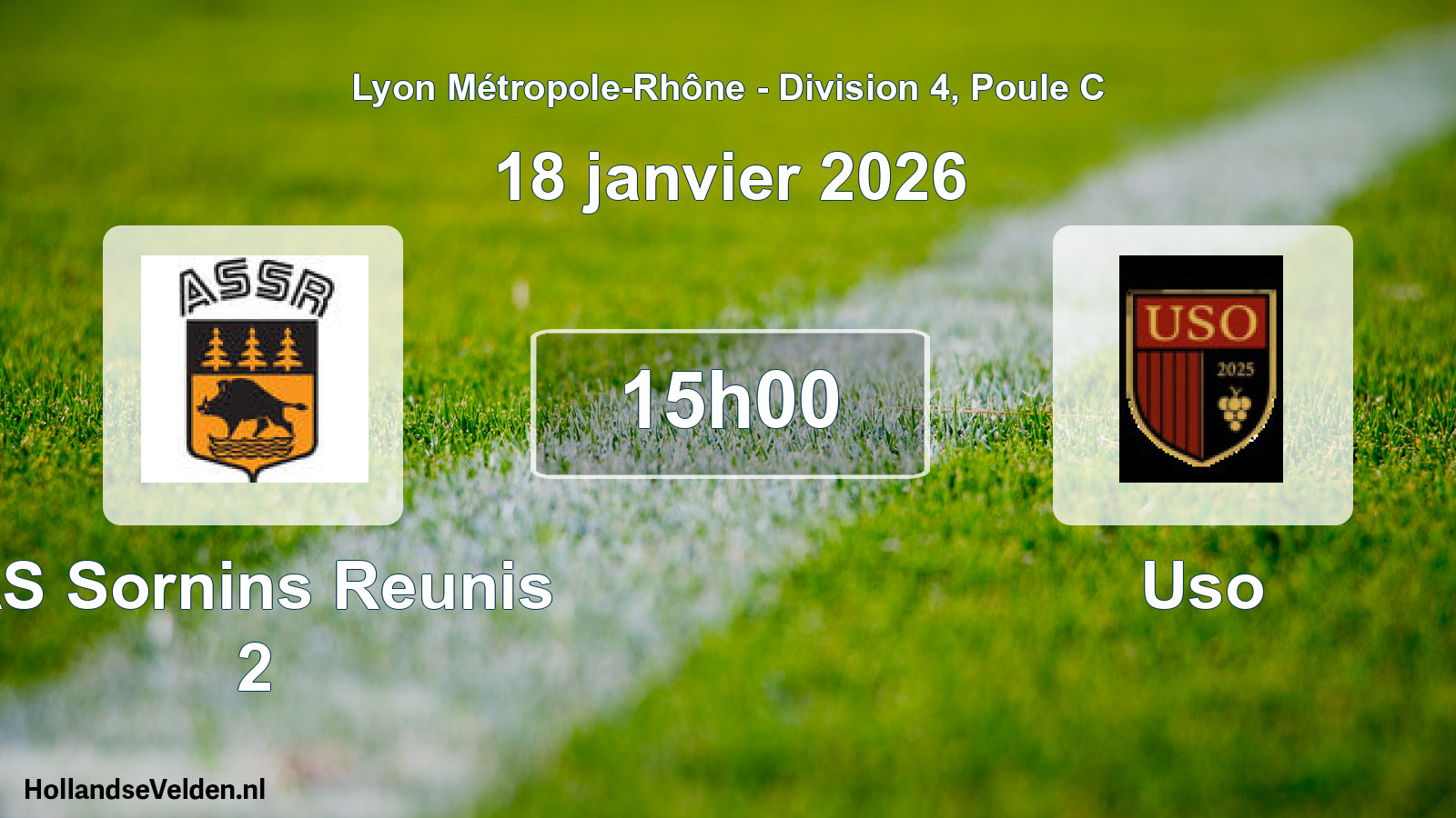 Geplande wedstrijd: AS Sornins Reunis 2 - Uso (18 januari 2026)