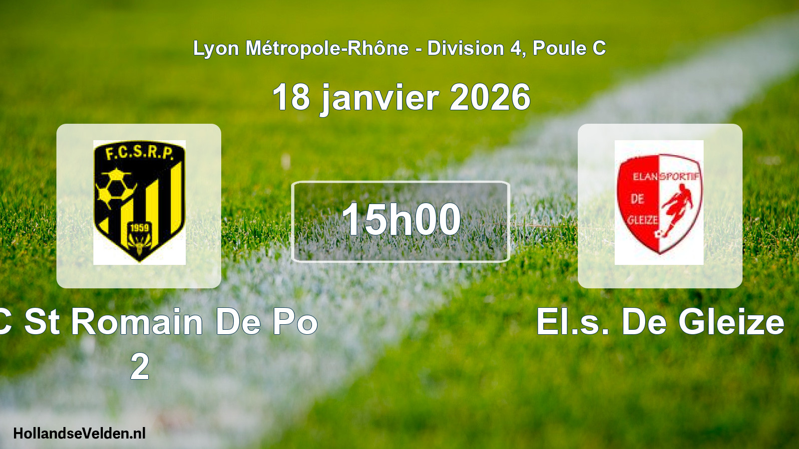 Geplande wedstrijd: FC St Romain De Po 2 - El.s. De Gleize (18 januari 2026)