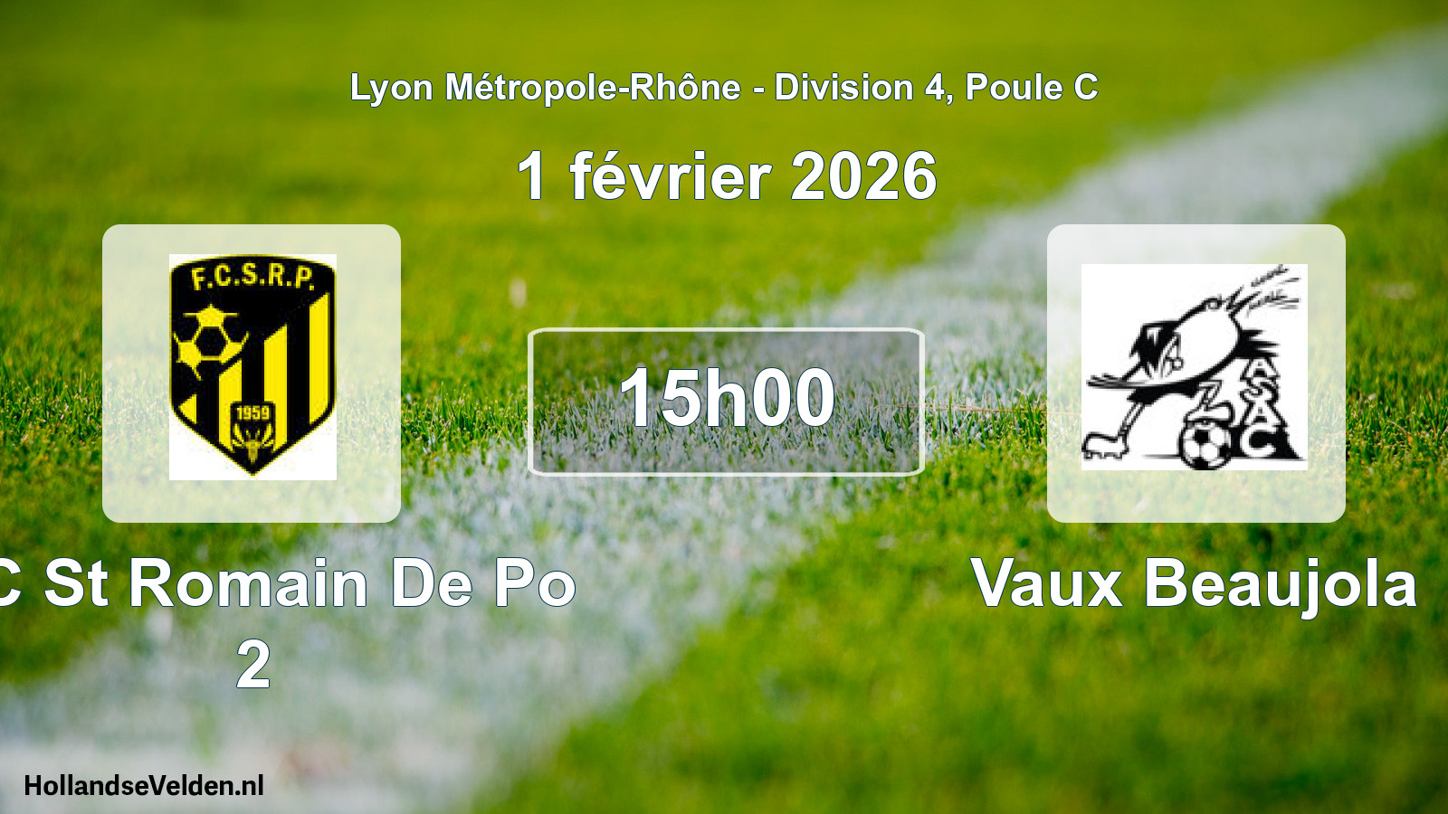 Geplande wedstrijd: FC St Romain De Po 2 - Vaux Beaujola (1 februari 2026)
