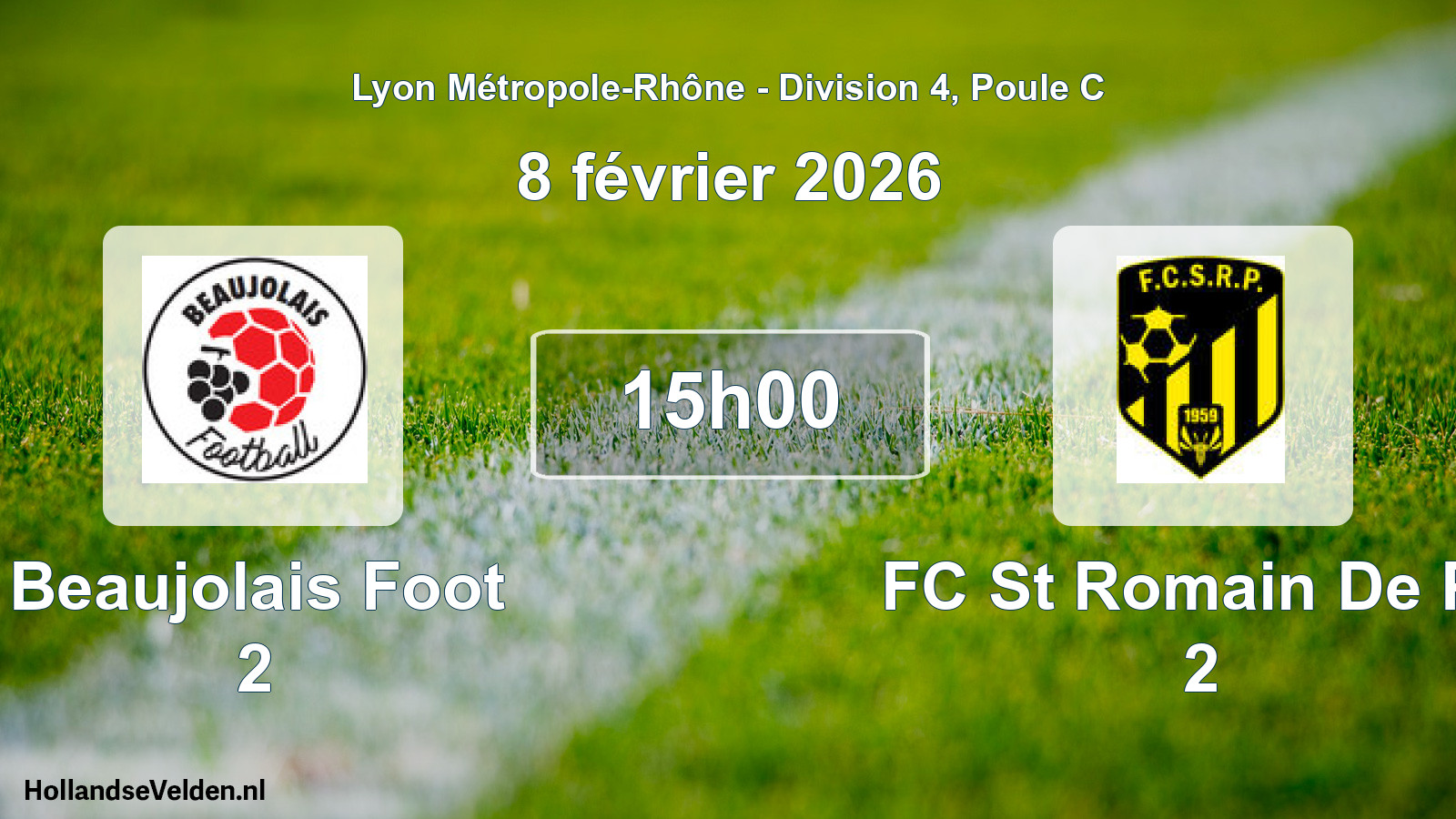 Geplande wedstrijd: Beaujolais Foot 2 - FC St Romain De Po 2 (8 februari 2026)