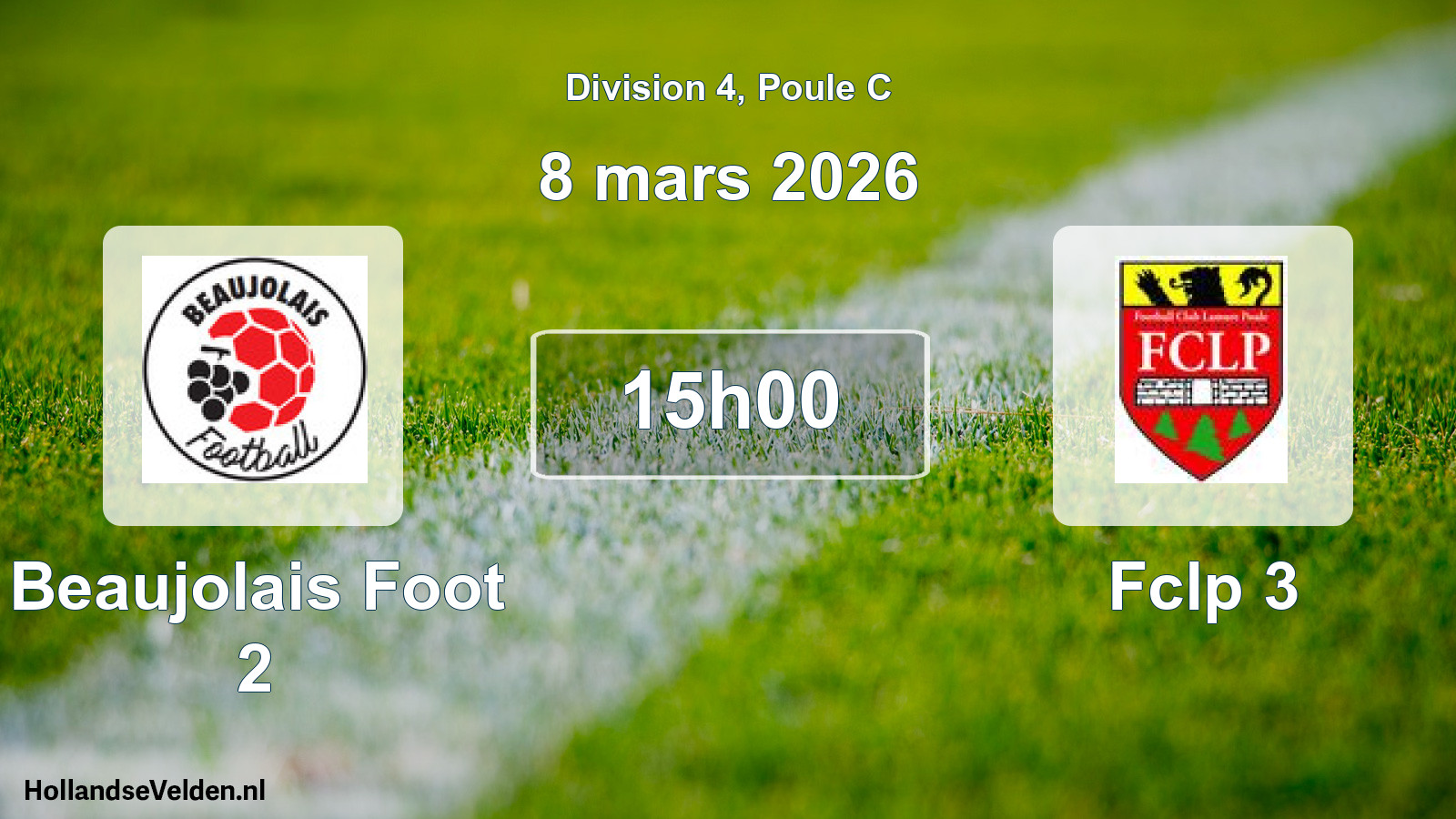 Match programmé: Beaujolais Foot 2 - Fclp 3 (8 mars 2026)