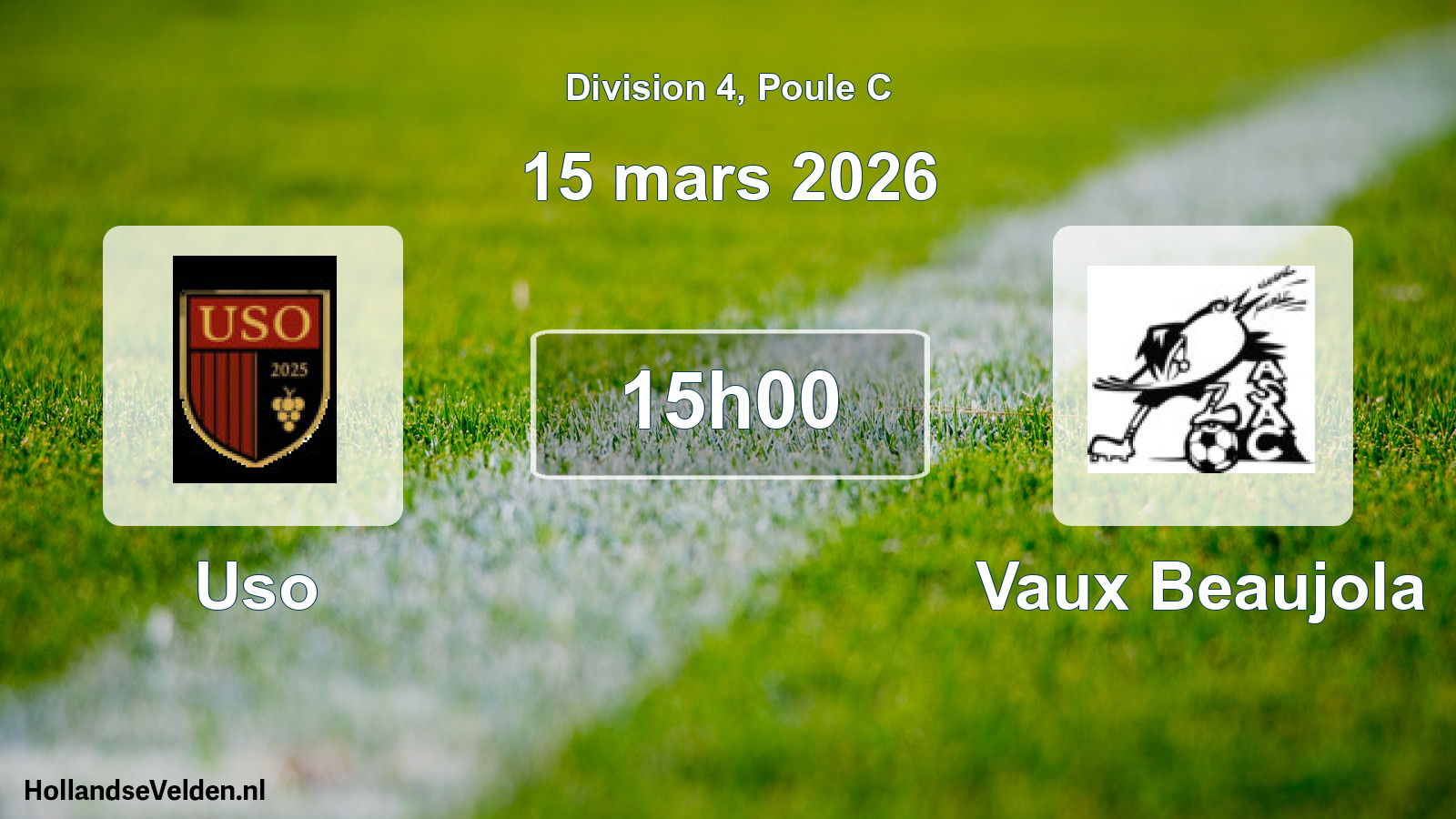 Scheduled Match: Uso - Vaux Beaujola (15 March 2026)