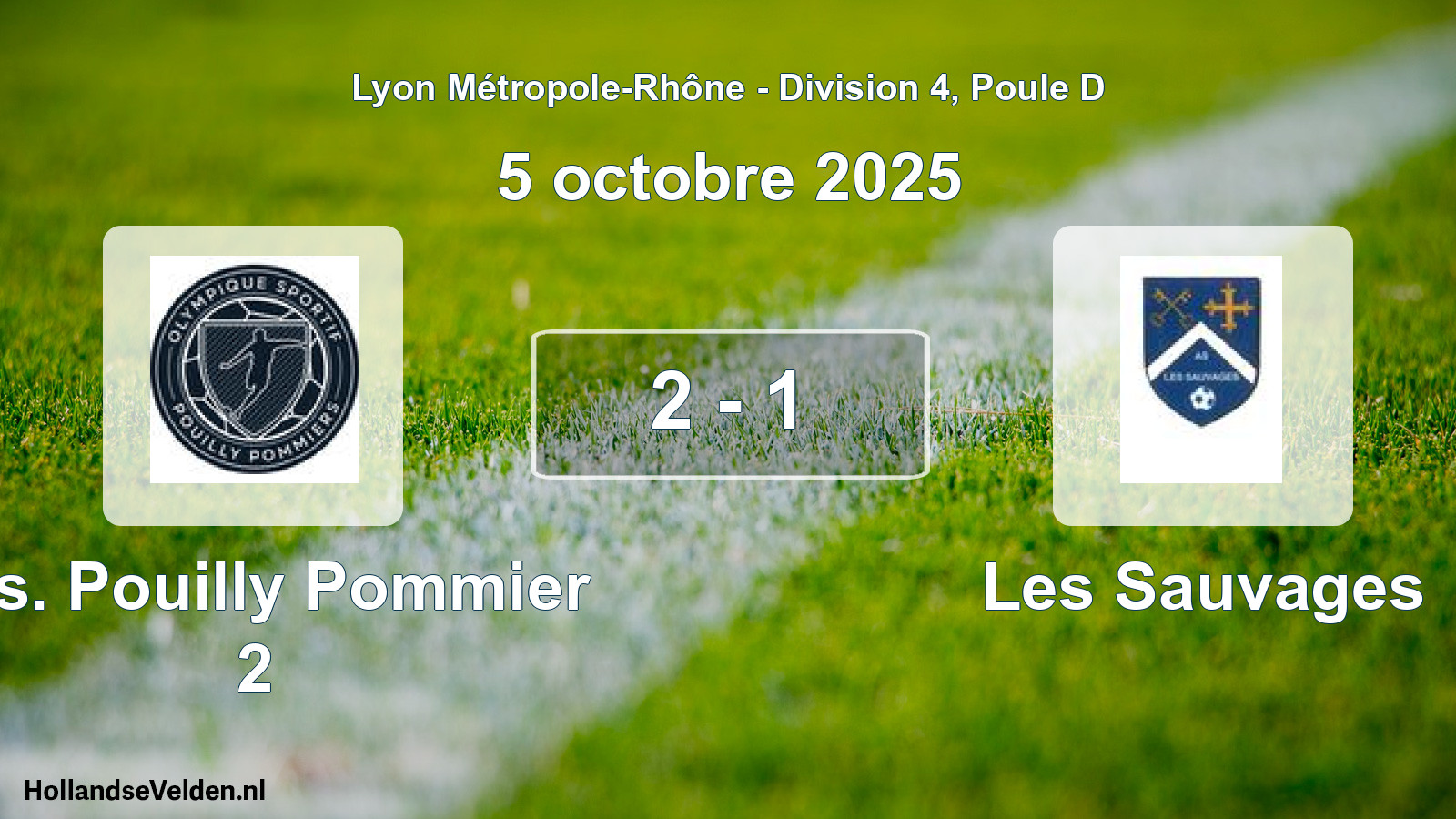 Gespeelde wedstrijd: O.s. Pouilly Pommier 2 - Les Sauvages 2 - 1 (5 oktober 2025)