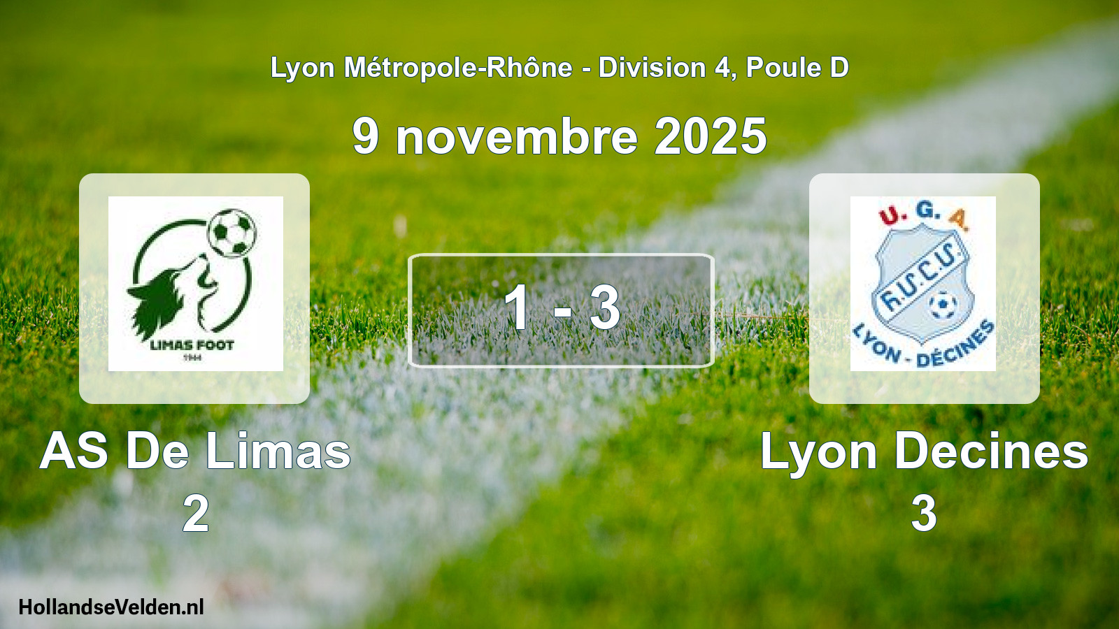 Gespeelde wedstrijd: AS De Limas 2 - Lyon Decines 3 1 - 3 (9 november 2025)