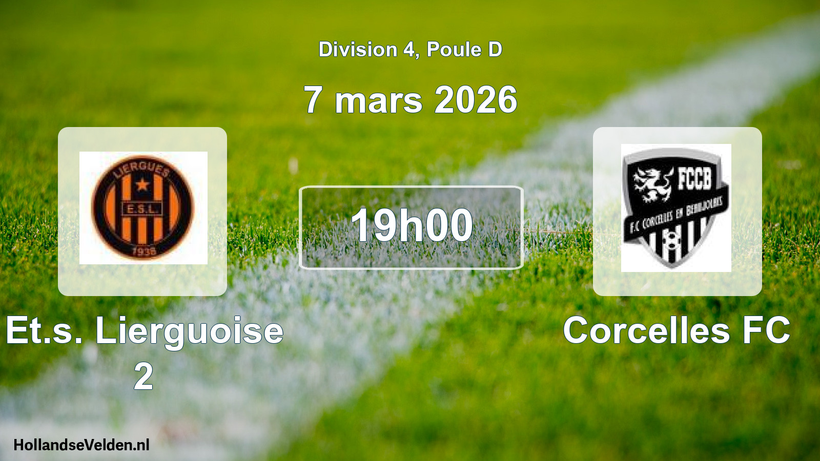 Match programmé: Et.s. Lierguoise 2 - Corcelles FC (7 mars 2026)