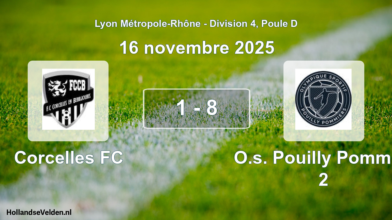 Gespeelde wedstrijd: Corcelles FC - O.s. Pouilly Pommier 2 1 - 8 (16 november 2025)