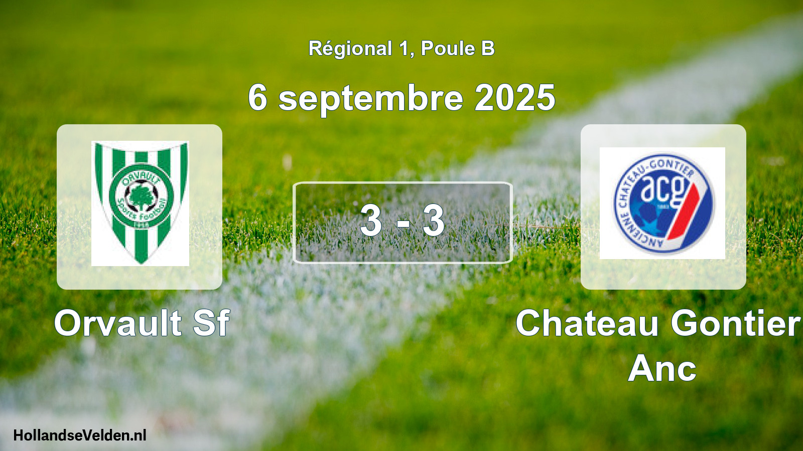 Gespeelde wedstrijd: Orvault Sf - Chateau Gontier Anc 3 - 3 (6 september 2025)
