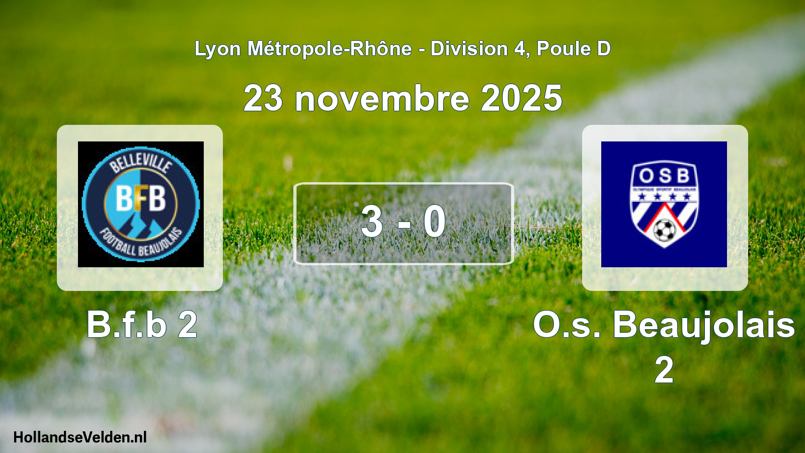 Gespeelde wedstrijd: B.f.b 2 - O.s. Beaujolais 2 3 - 0 (23 november 2025)