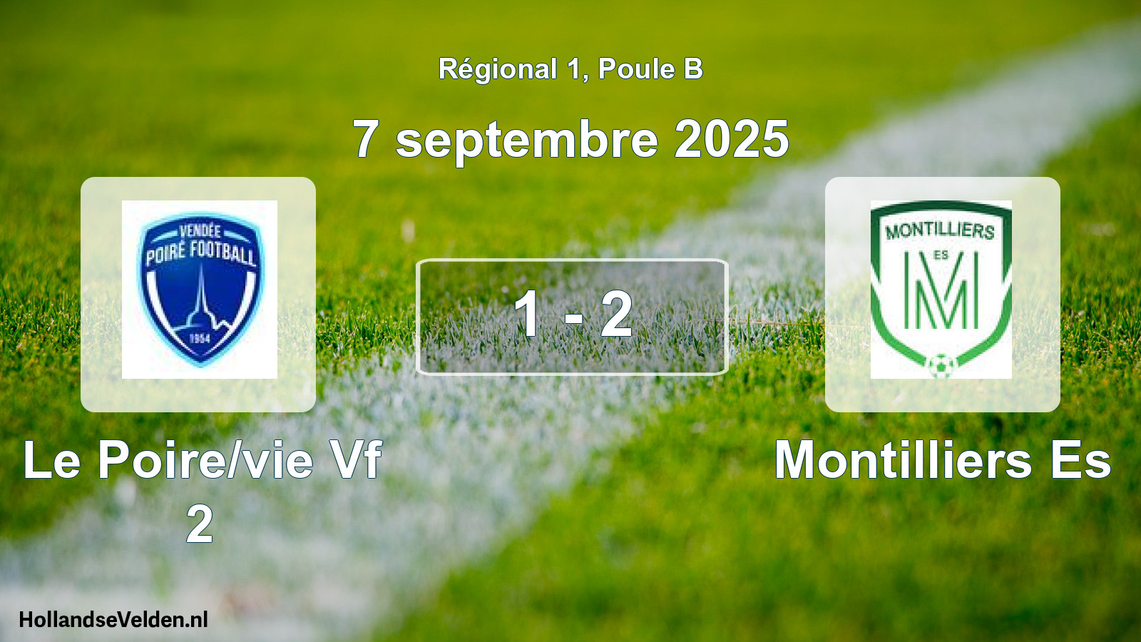 Gespeelde wedstrijd: Le Poire/vie Vf 2 - Montilliers Es 1 - 2 (7 september 2025)