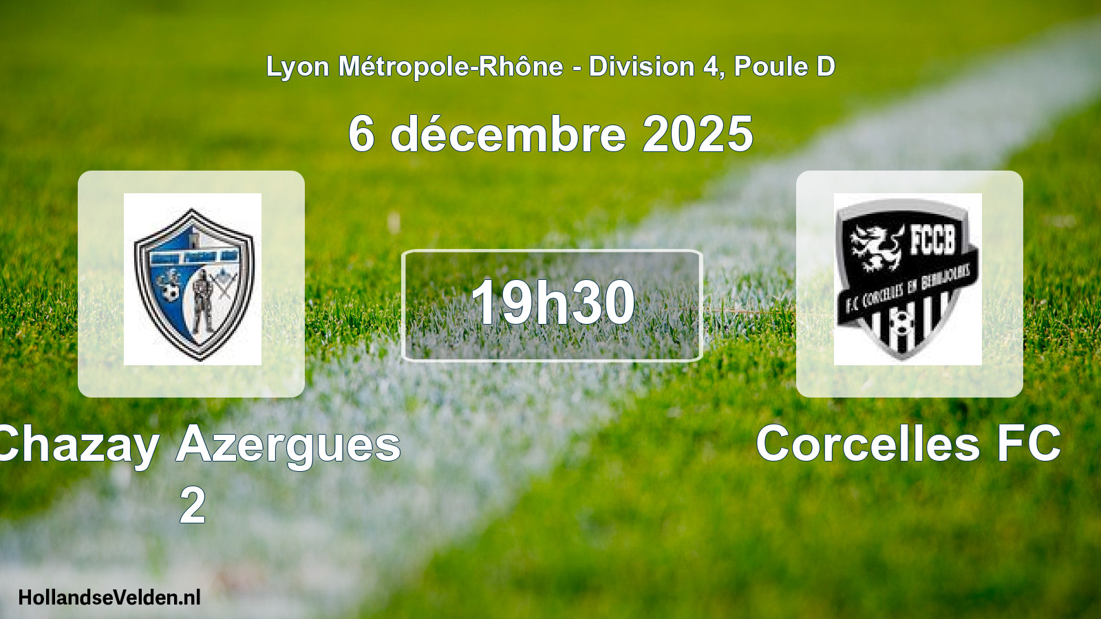 Geplande wedstrijd: Chazay Azergues 2 - Corcelles FC (6 december 2025)