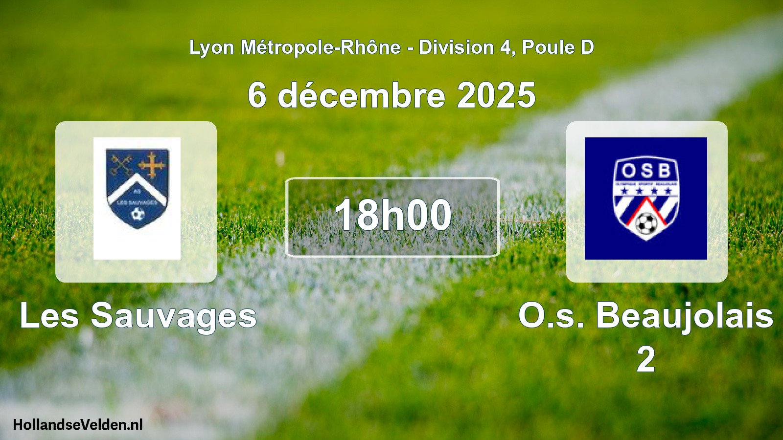 Match programmé: Les Sauvages - O.s. Beaujolais 2 (6 décembre 2025)
