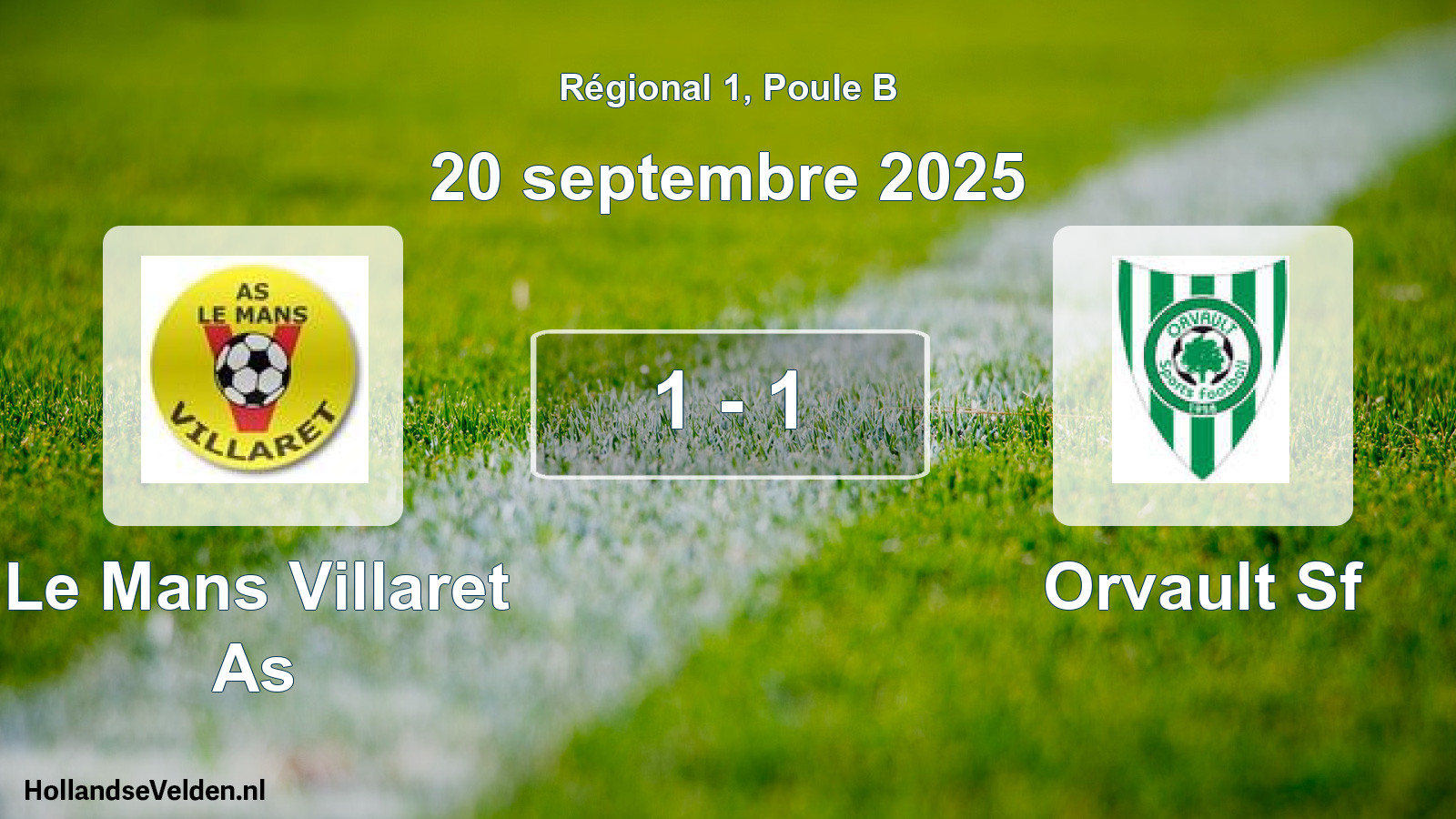 Gespeelde wedstrijd: Le Mans Villaret As - Orvault Sf 1 - 1 (20 september 2025)