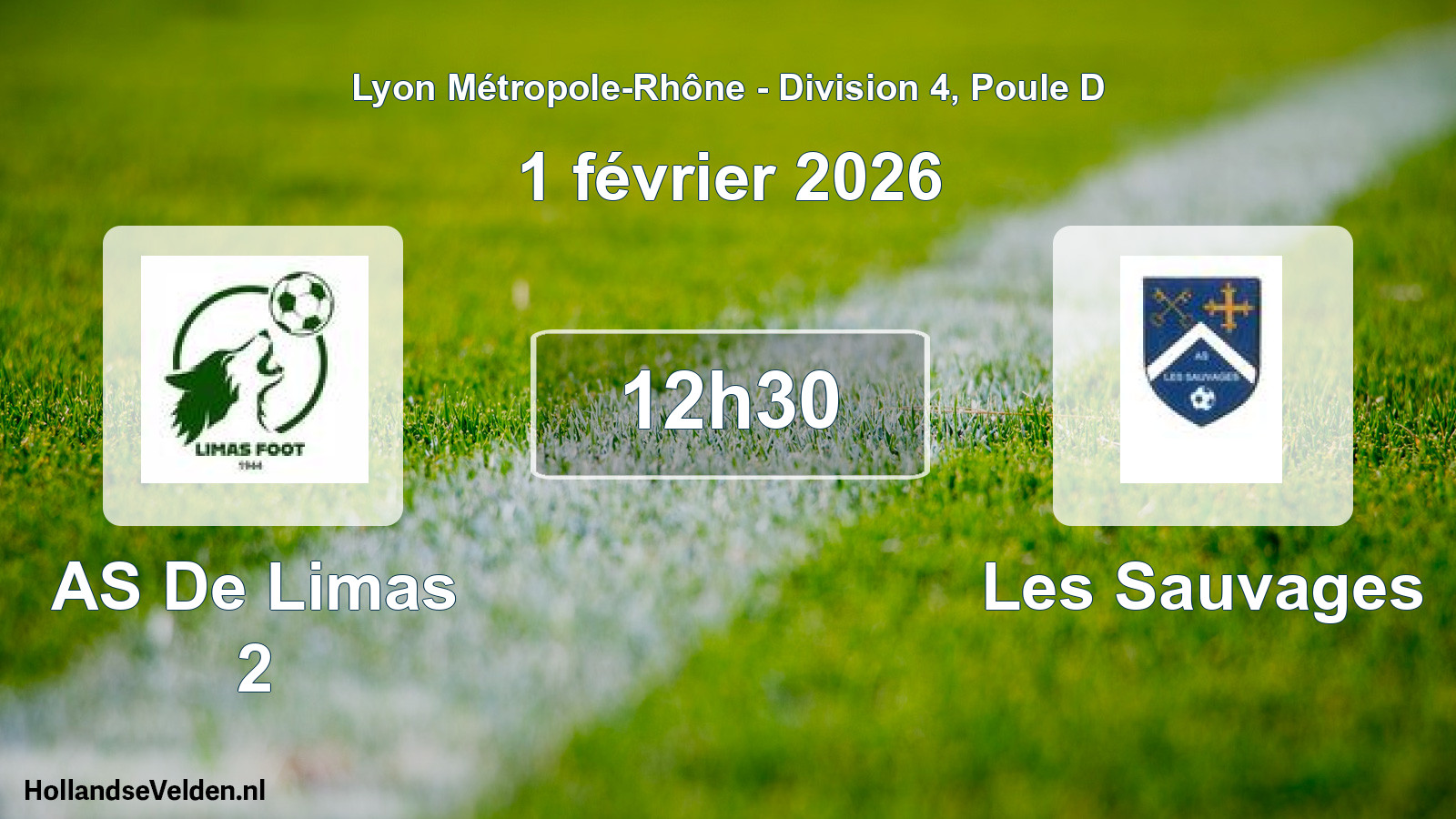 Geplande wedstrijd: AS De Limas 2 - Les Sauvages (1 februari 2026)