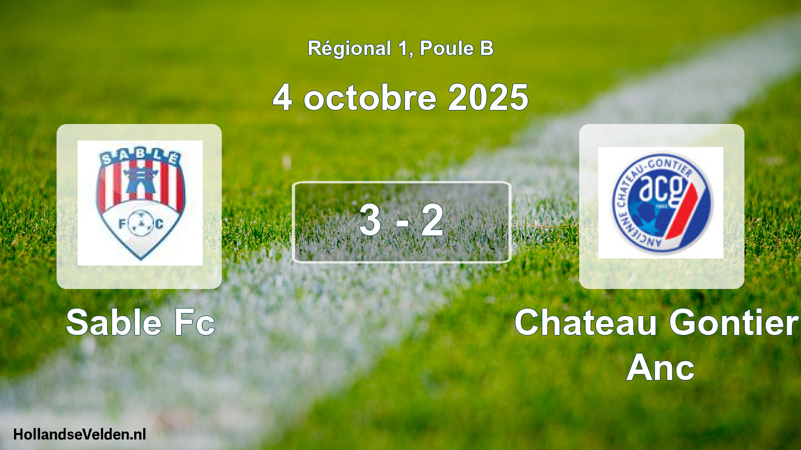 Gespeelde wedstrijd: Sable Fc - Chateau Gontier Anc 3 - 2 (4 octobre 2025)