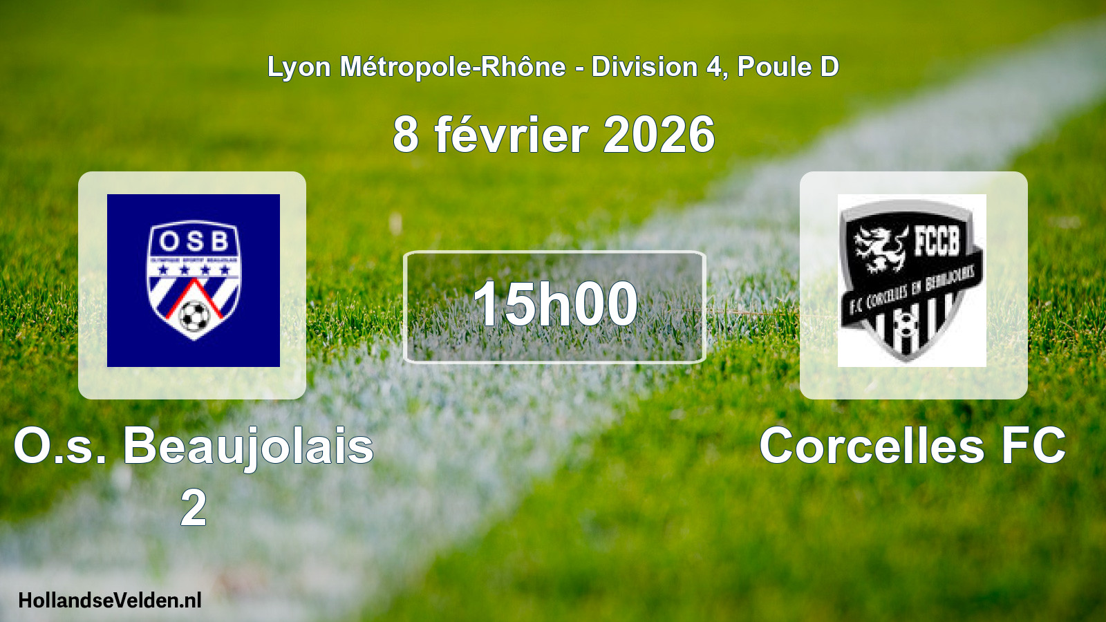 Scheduled Match: O.s. Beaujolais 2 - Corcelles FC (8 February 2026)