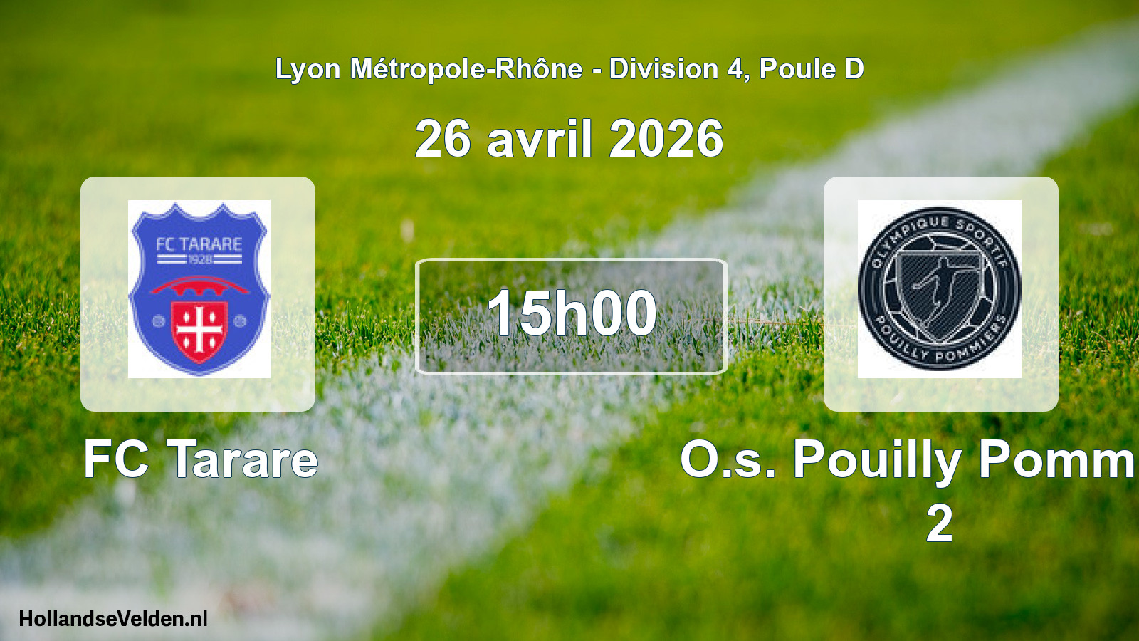 Geplande wedstrijd: FC Tarare - O.s. Pouilly Pommier 2 (26 april 2026)