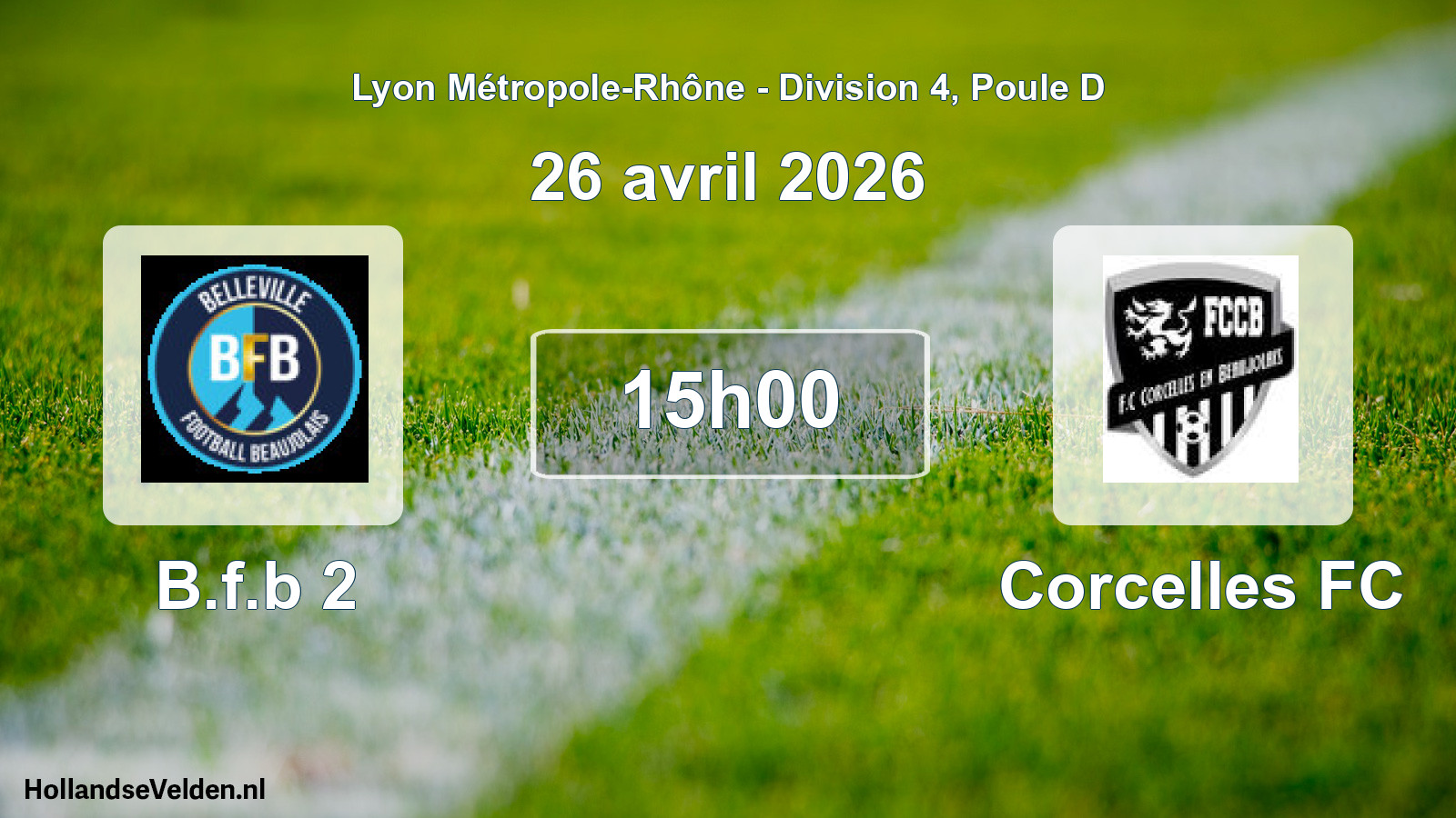 Geplande wedstrijd: B.f.b 2 - Corcelles FC (26 april 2026)