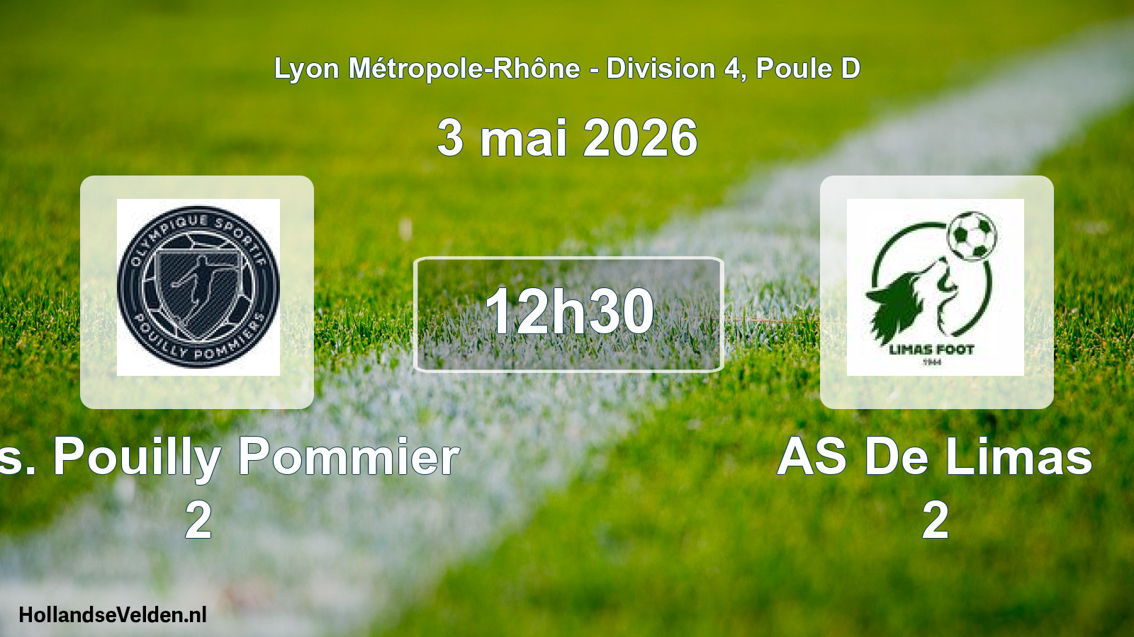Geplande wedstrijd: O.s. Pouilly Pommier 2 - AS De Limas 2 (3 mei 2026)