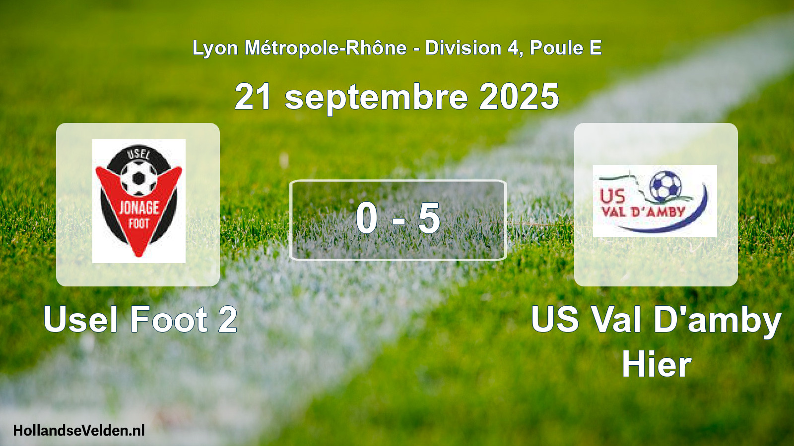 Total number of matches played: Usel Foot 2 - US Val D'amby Hier 0 - 5 (21 September 2025)