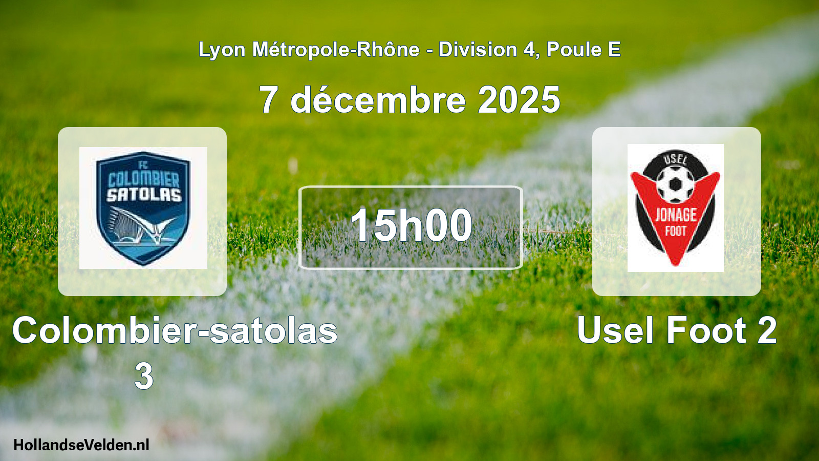 Geplande wedstrijd: FC Colombier-satolas 3 - Usel Foot 2 (7 december 2025)